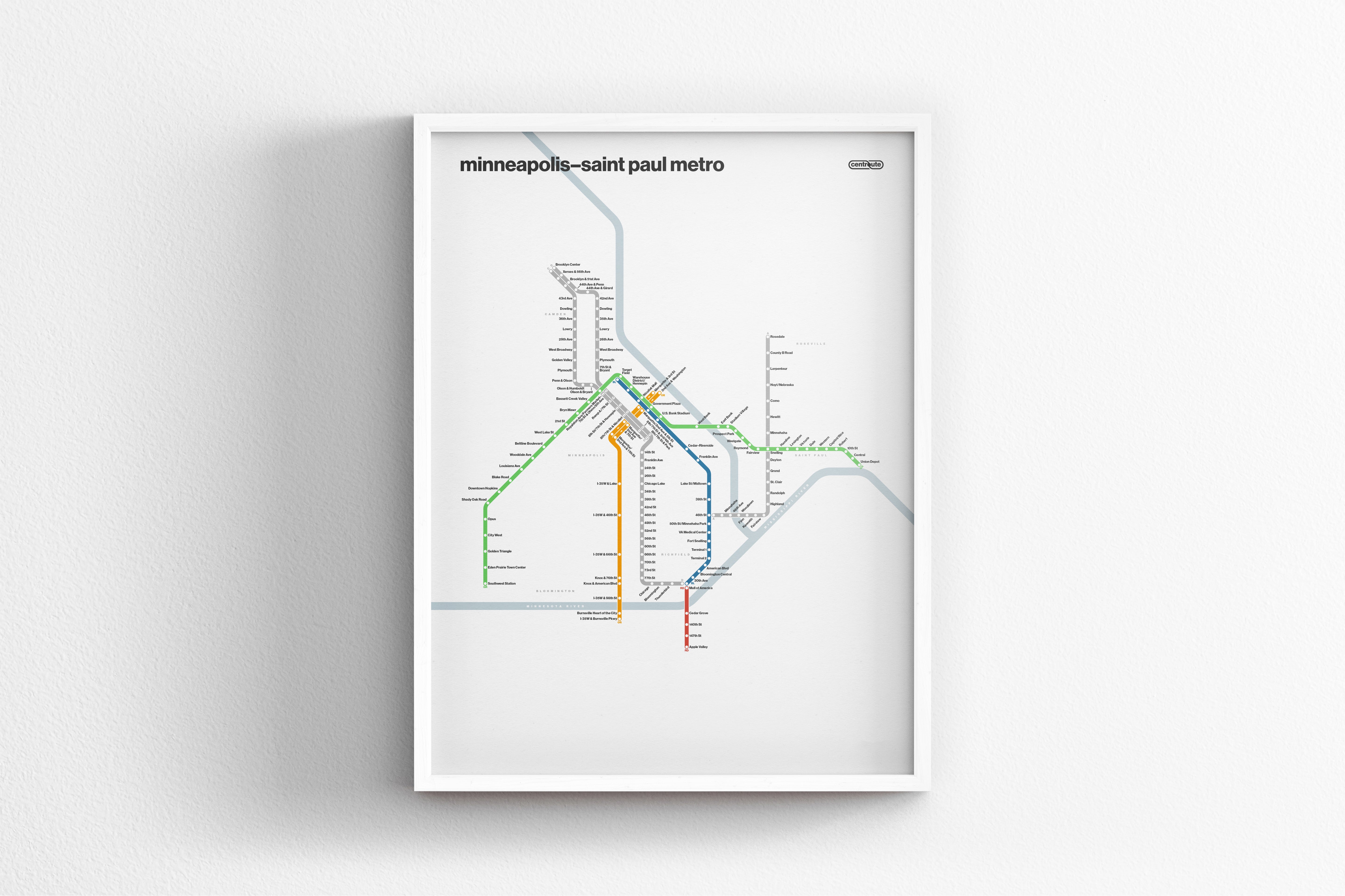 Minneapolis–St. Paul Metro / Light Mode System Map
