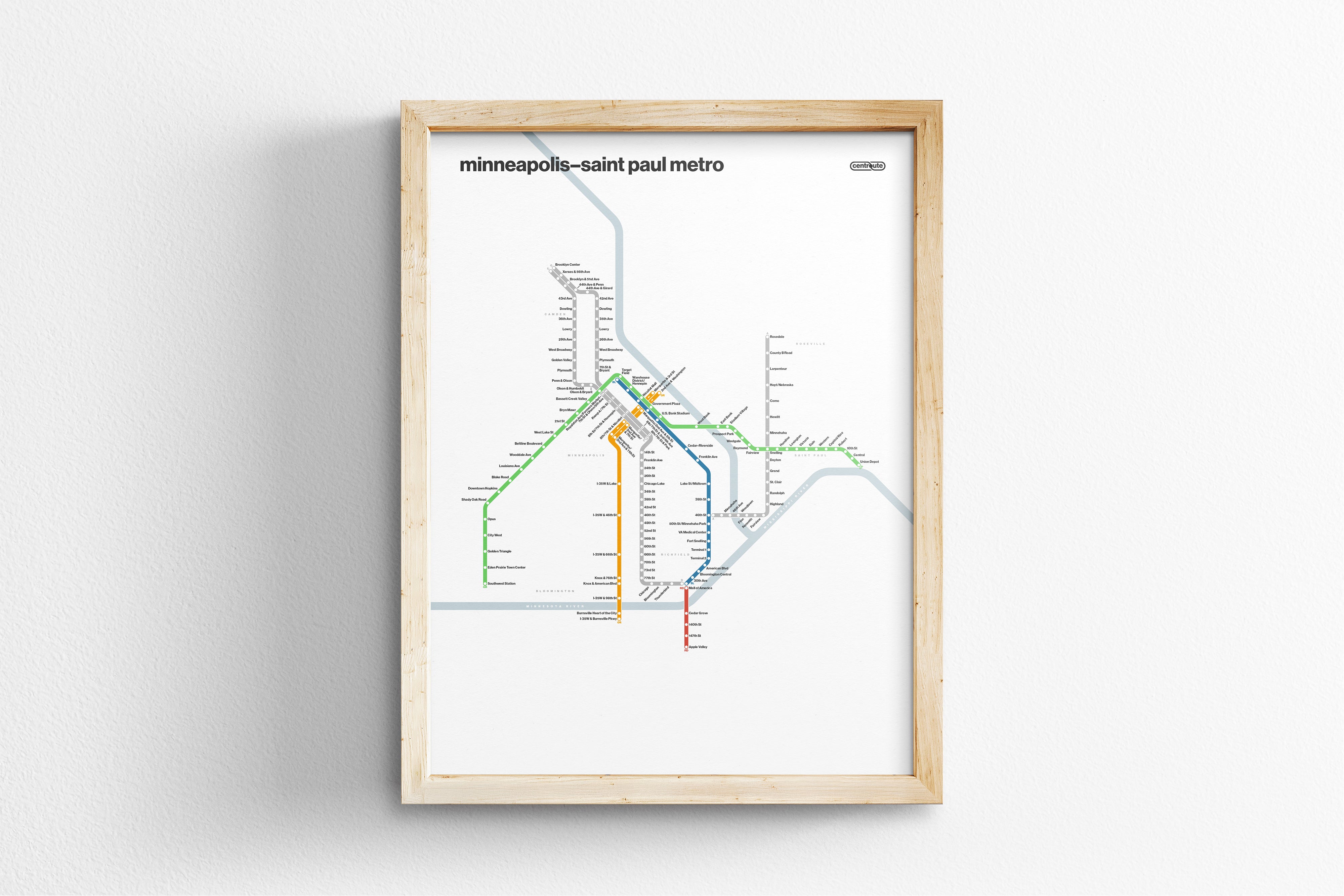 Minneapolis–St. Paul Metro / Light Mode System Map