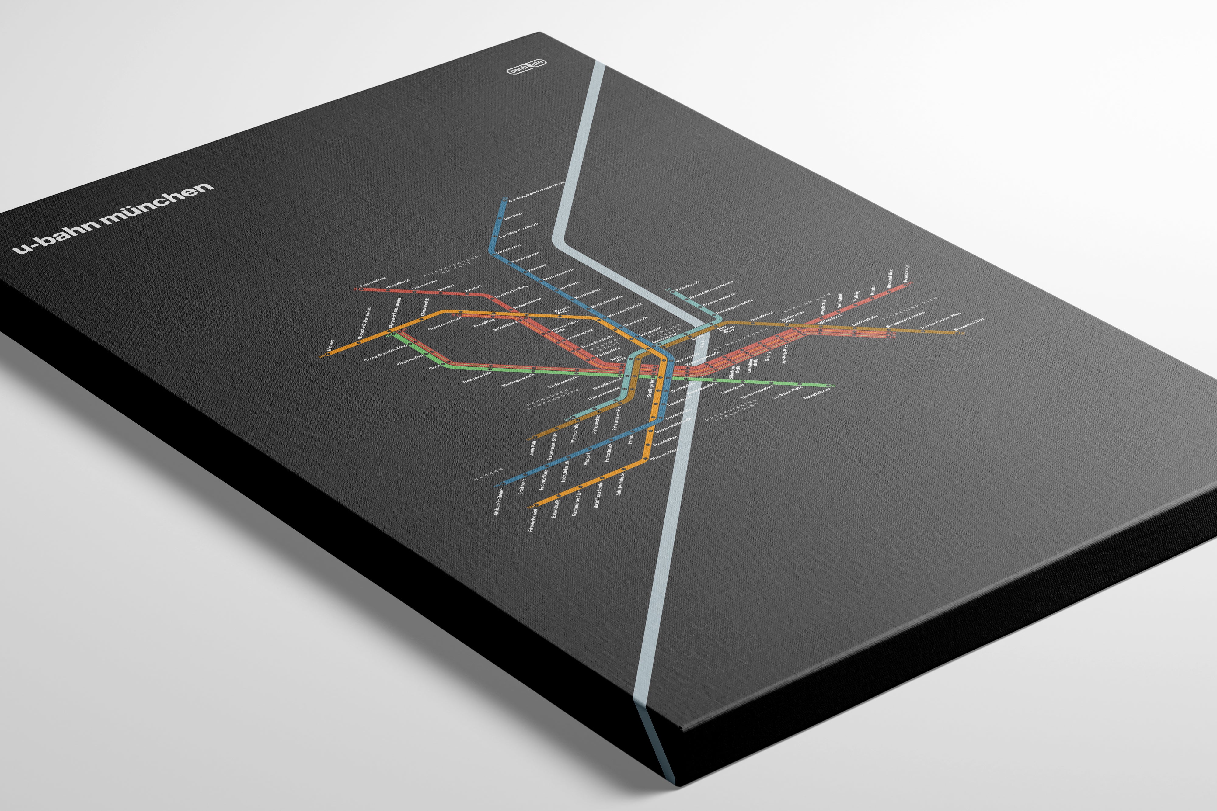 Munich U-Bahn / Dark Mode System Map