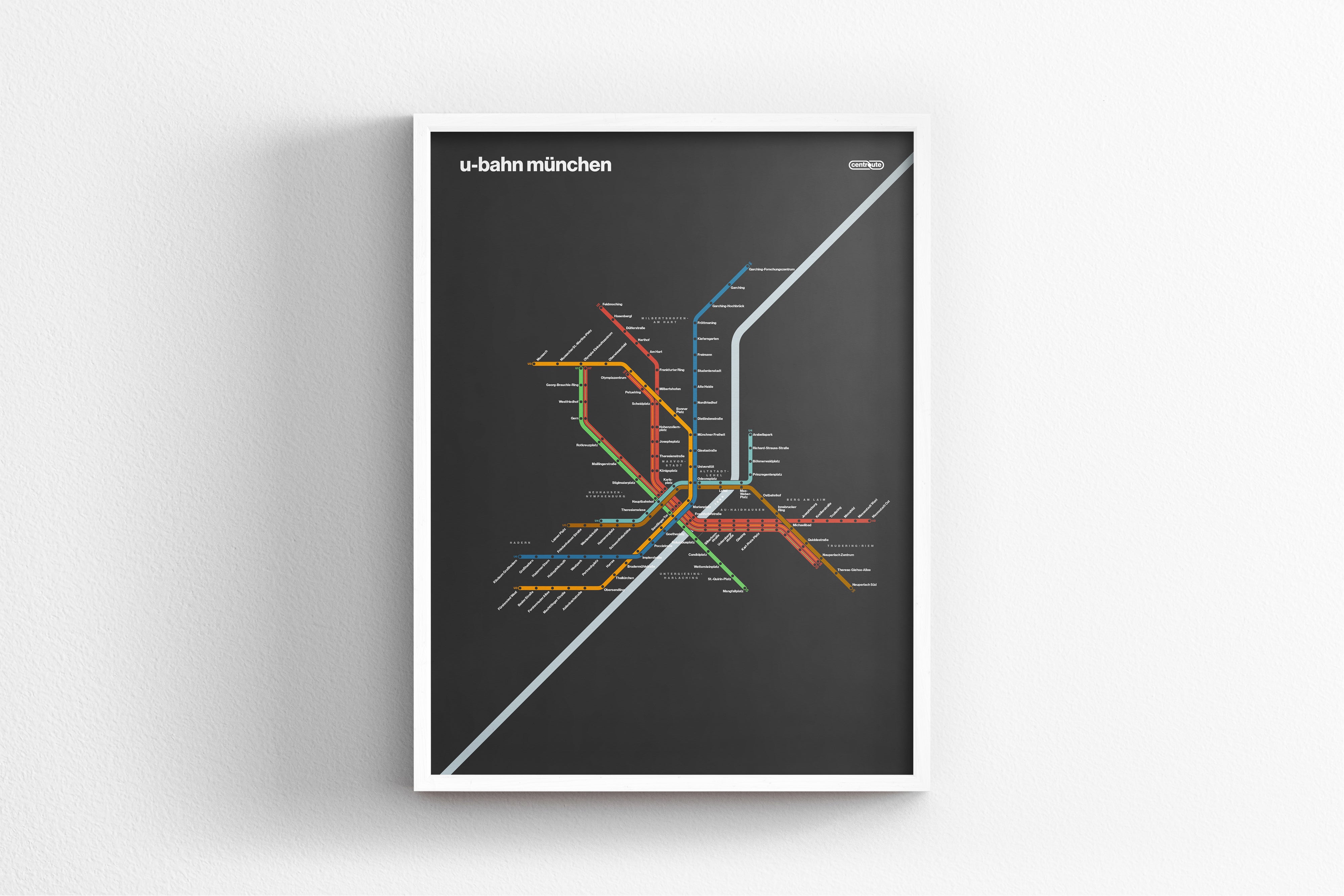 Munich U-Bahn / Dark Mode System Map