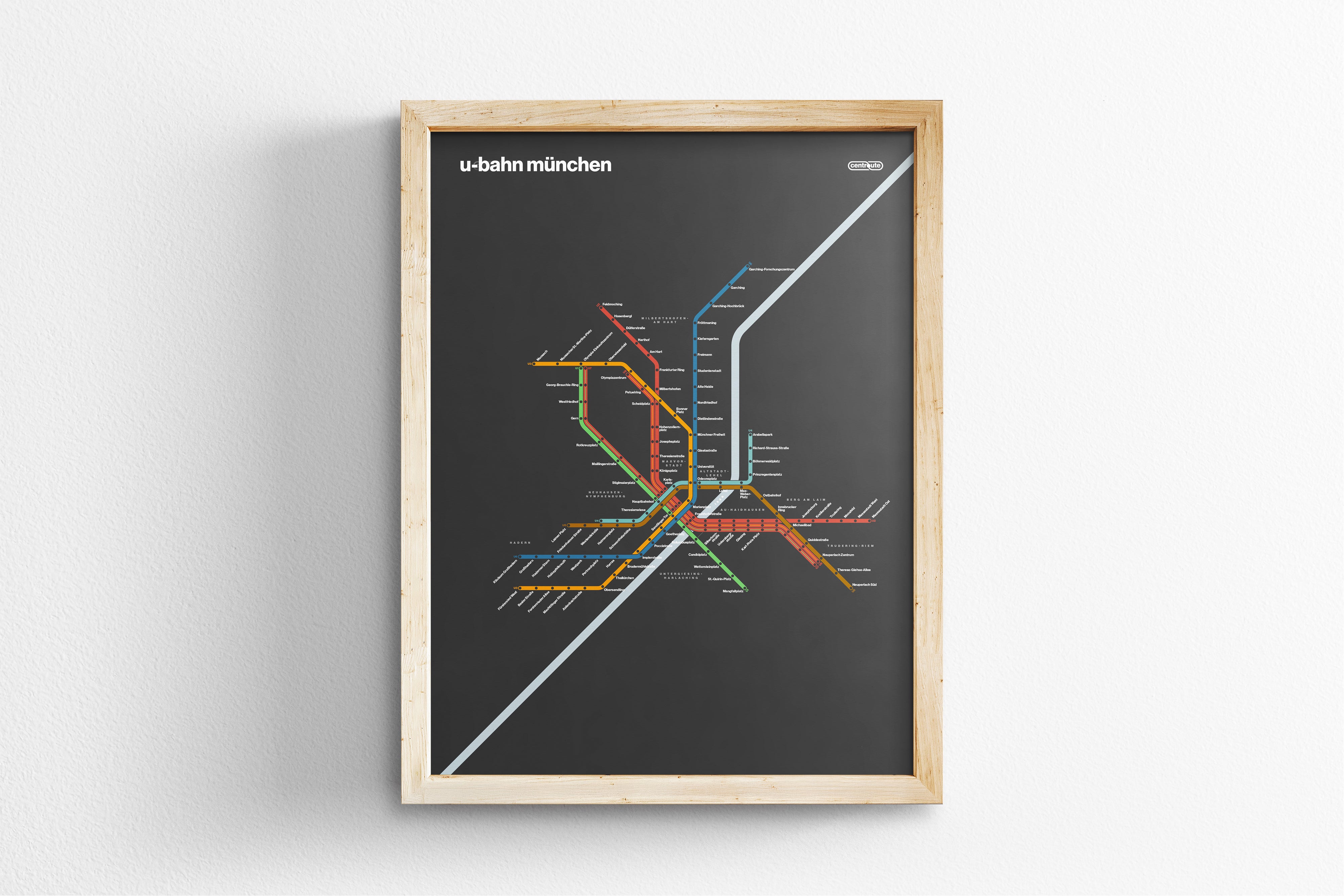 Munich U-Bahn / Dark Mode System Map