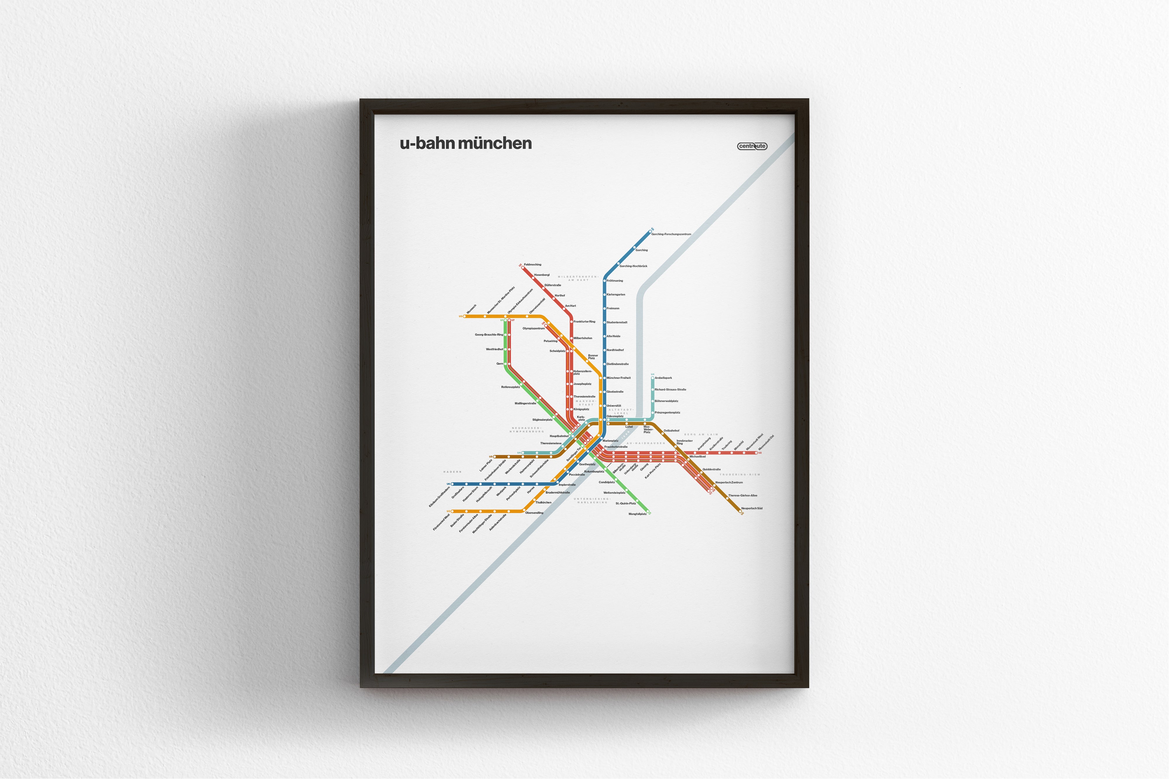 Munich U-Bahn / Light Mode System Map