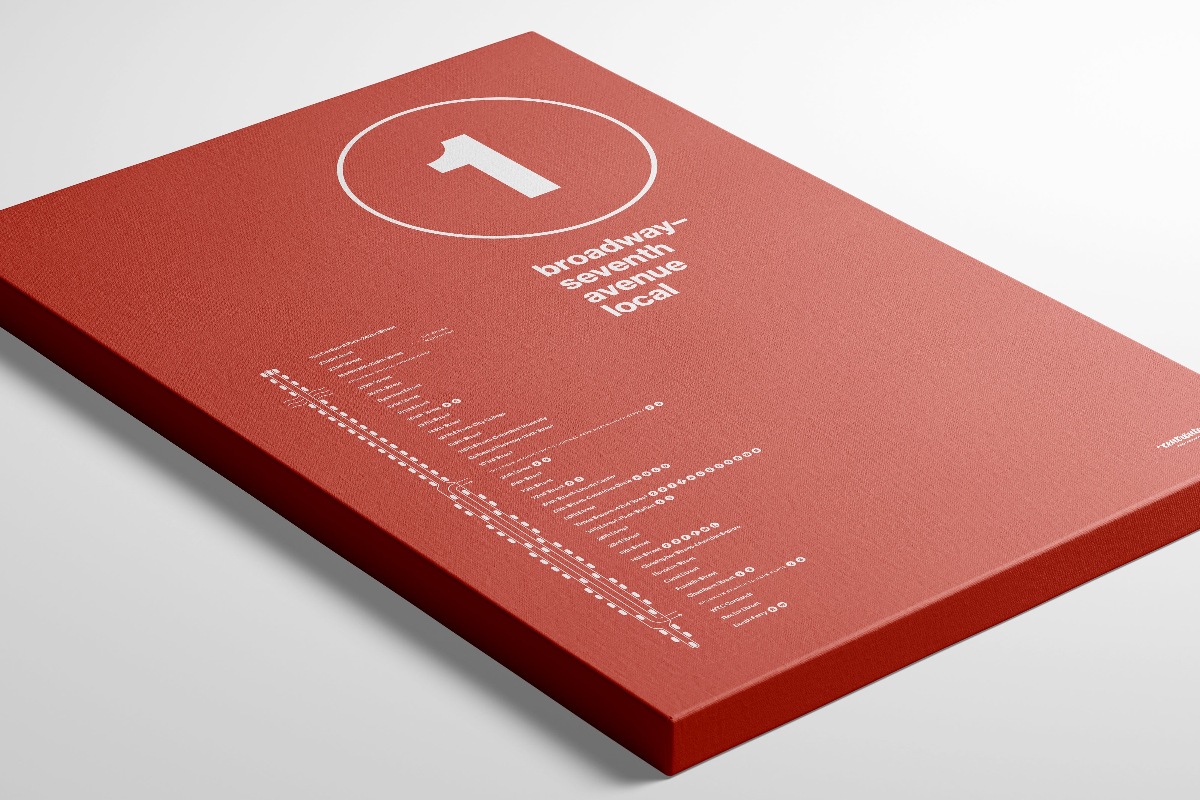 1 Train Map One Color / NYC Subway