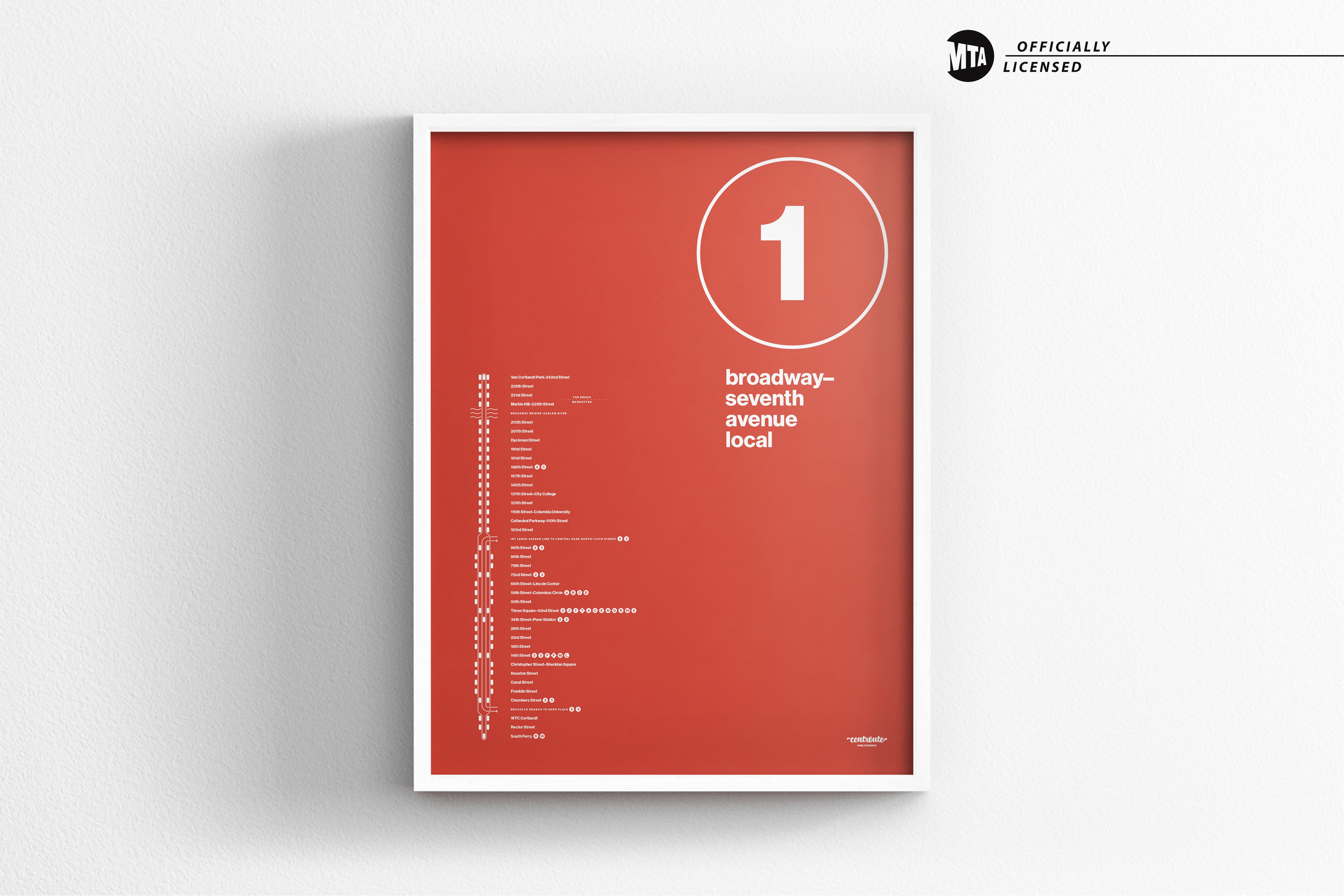 1 Train Platform Print – One Color – NYC Subway