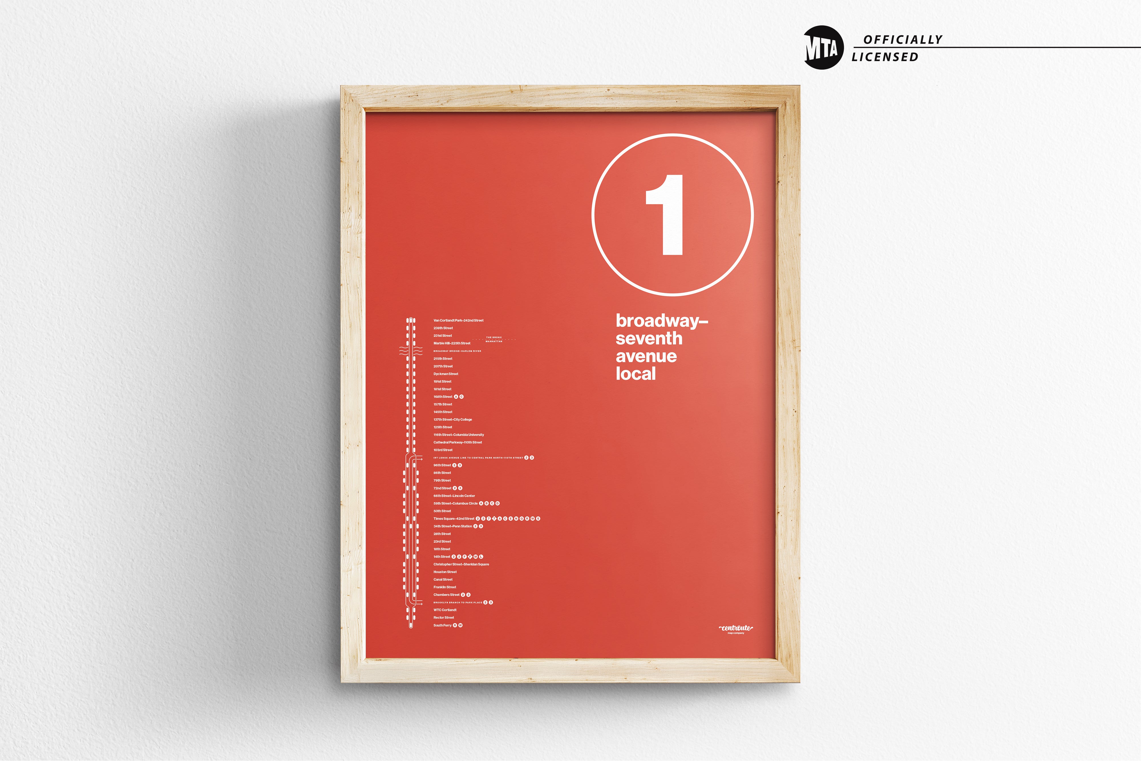 1 Train Platform Print – One Color – NYC Subway