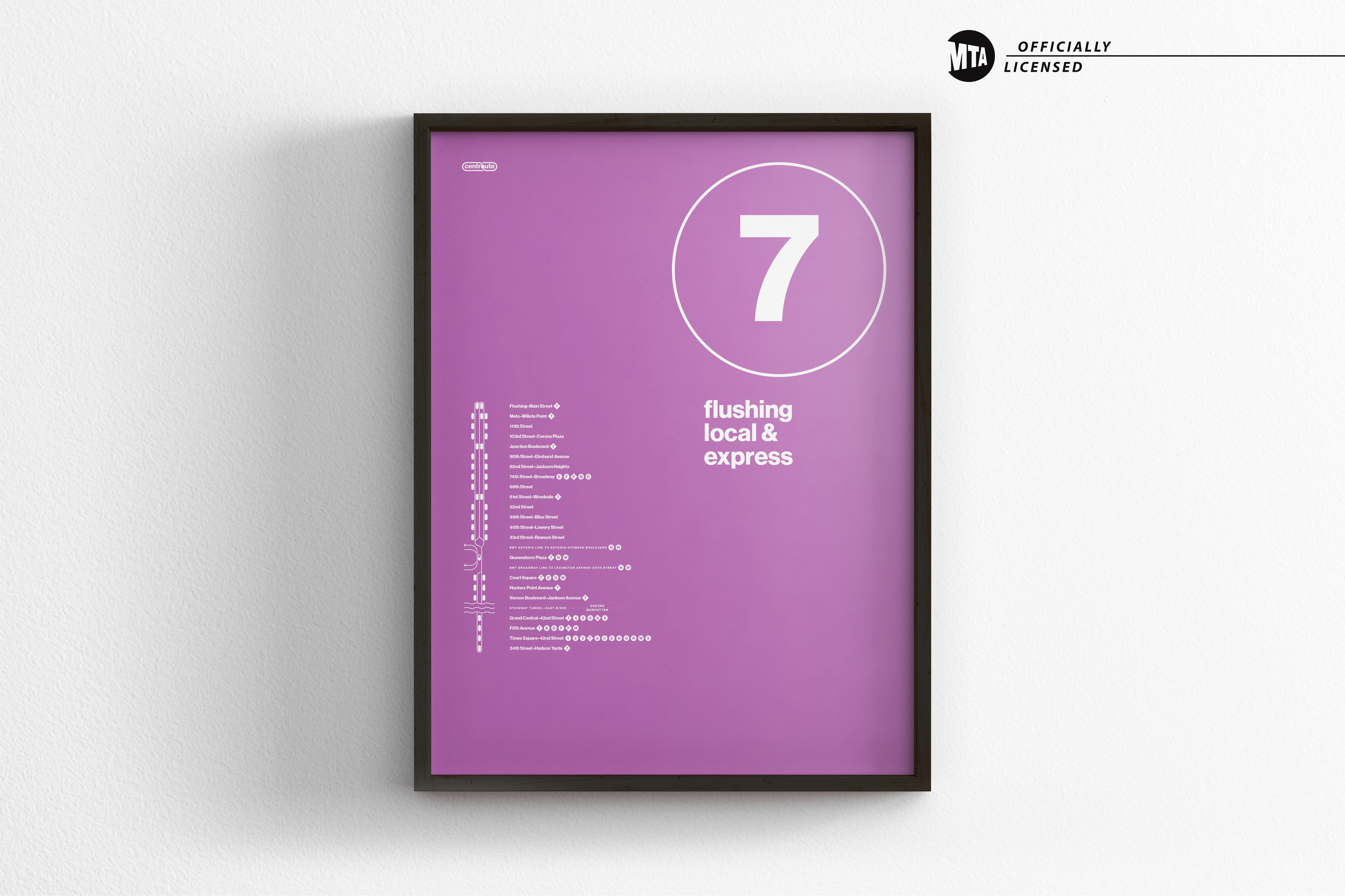 7 Train Map – One Color / NYC Subway