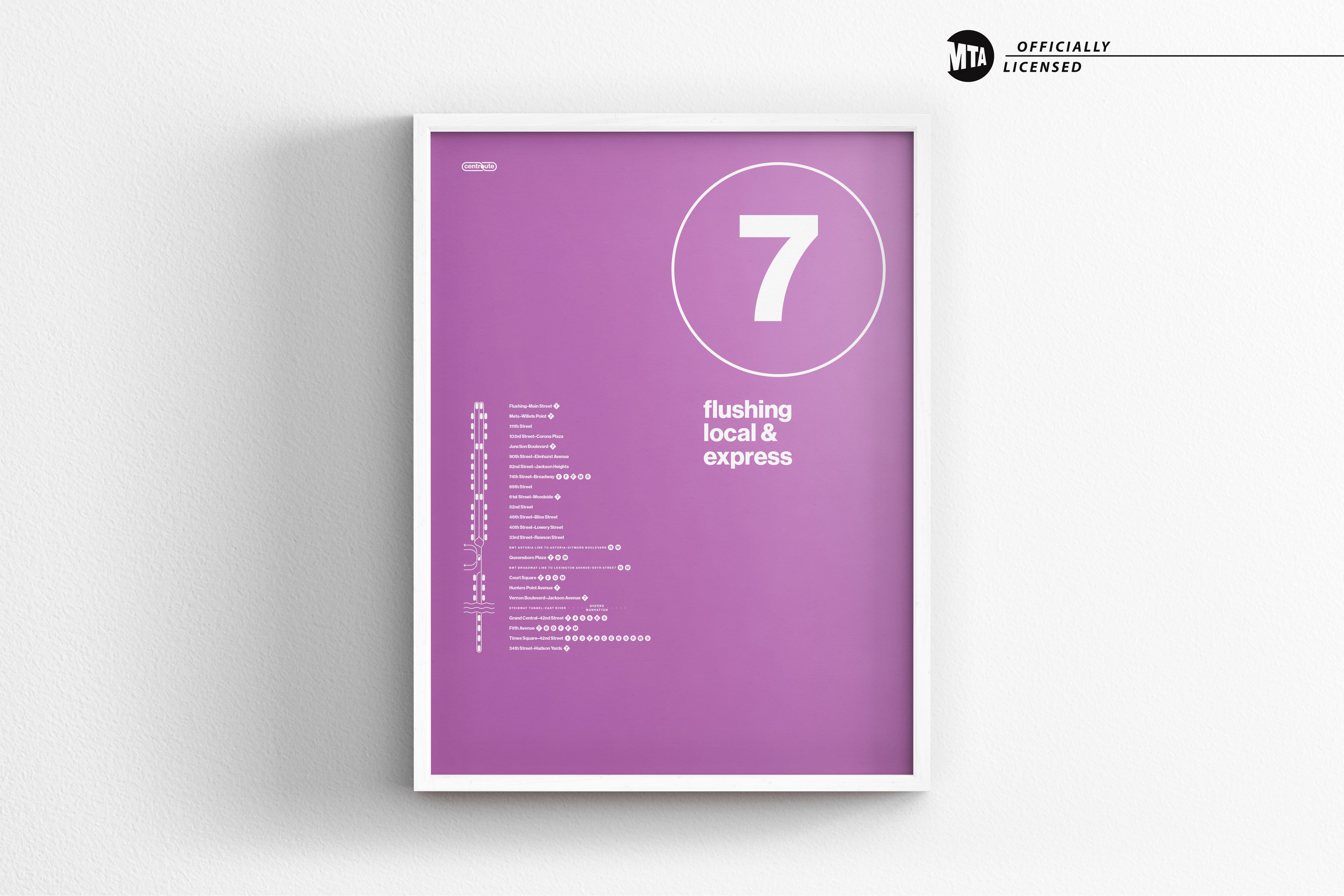 7 Train Map – One Color / NYC Subway