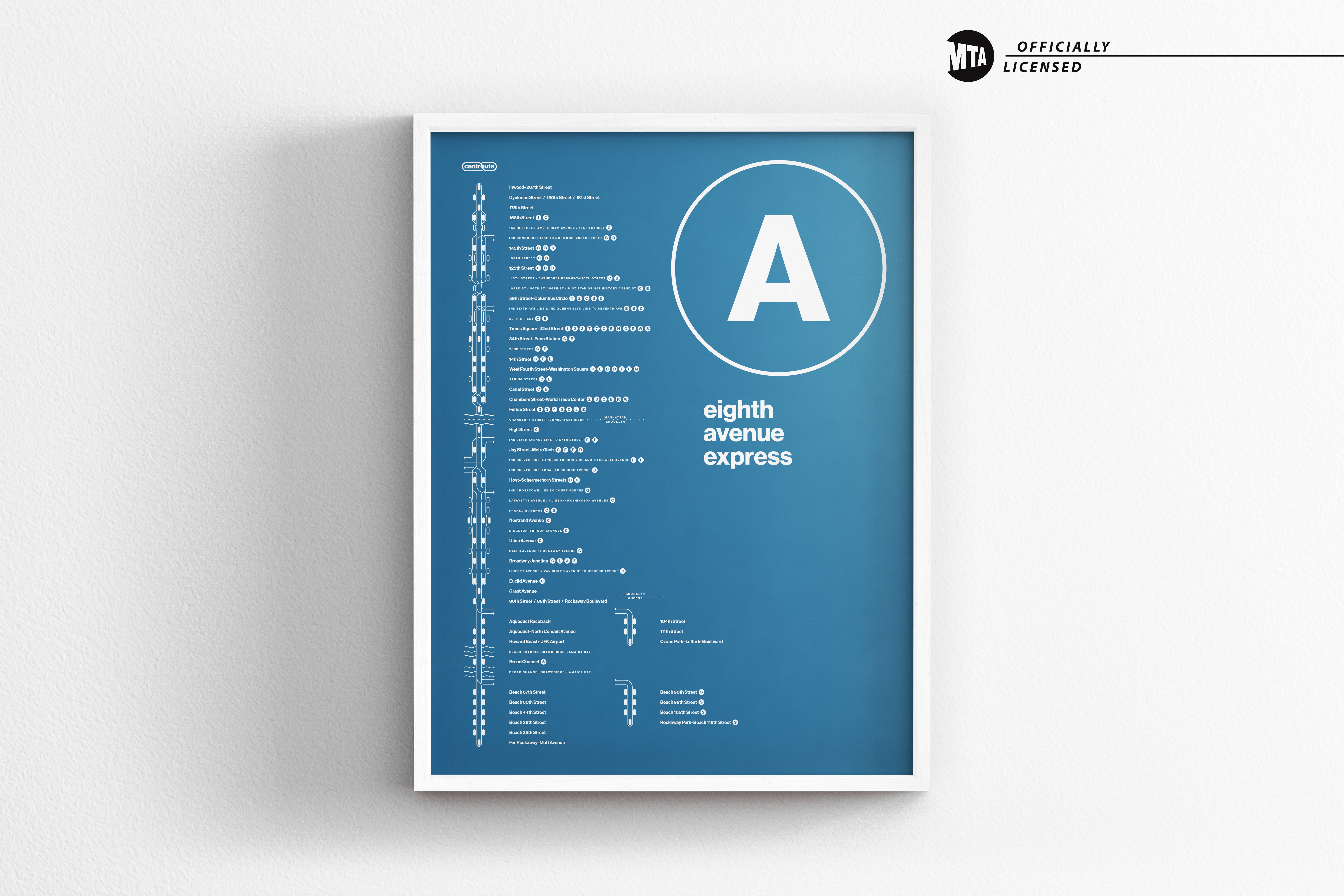 A Train Map One Color / NYC Subway