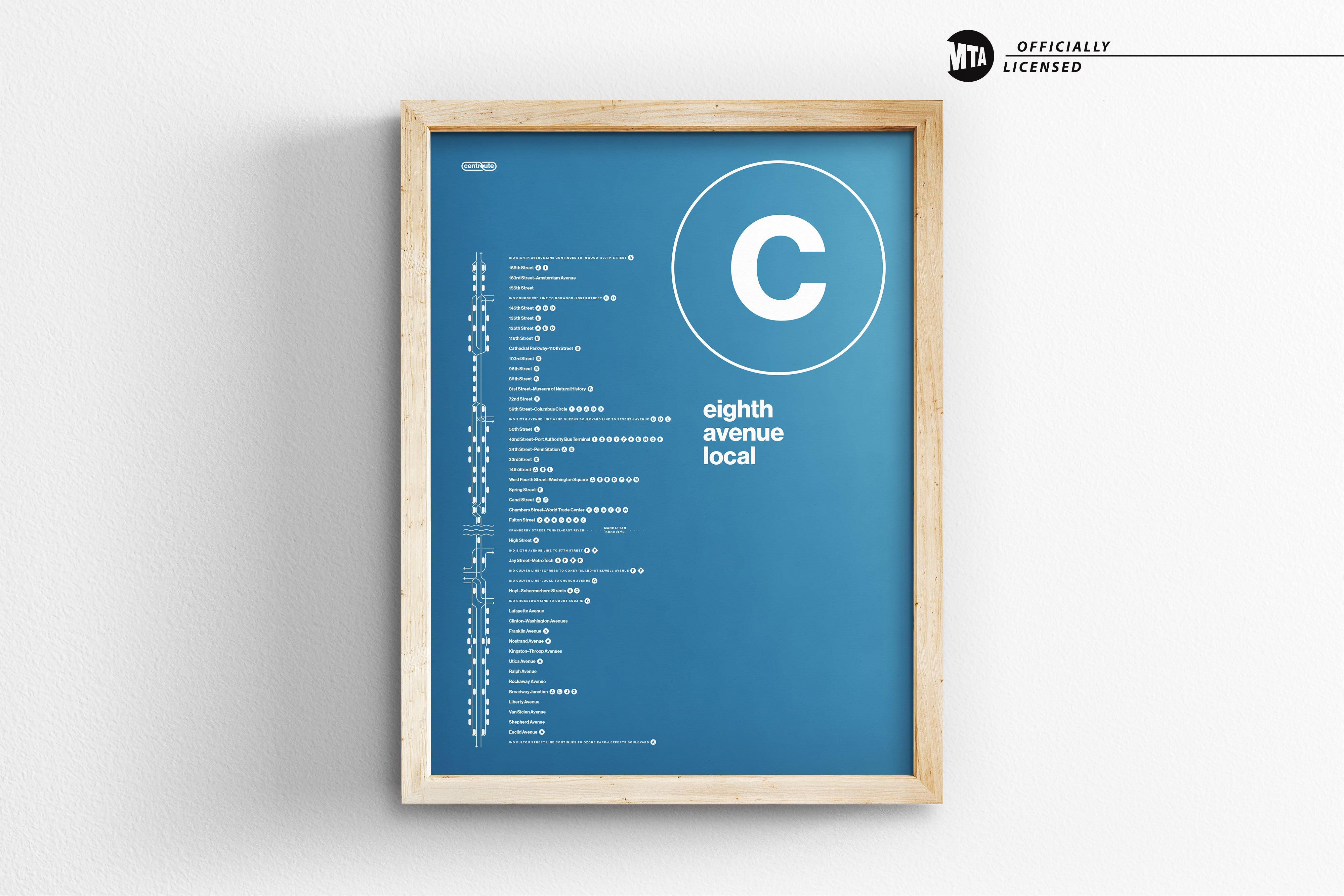 C Train Map One Color / NYC Subway