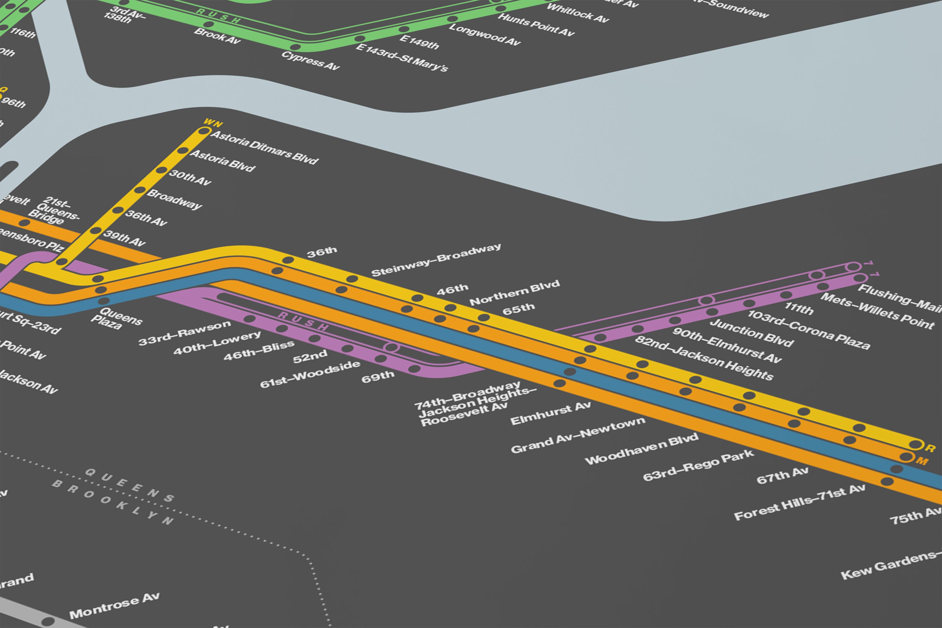 NYC Subway / Dark Mode System Map
