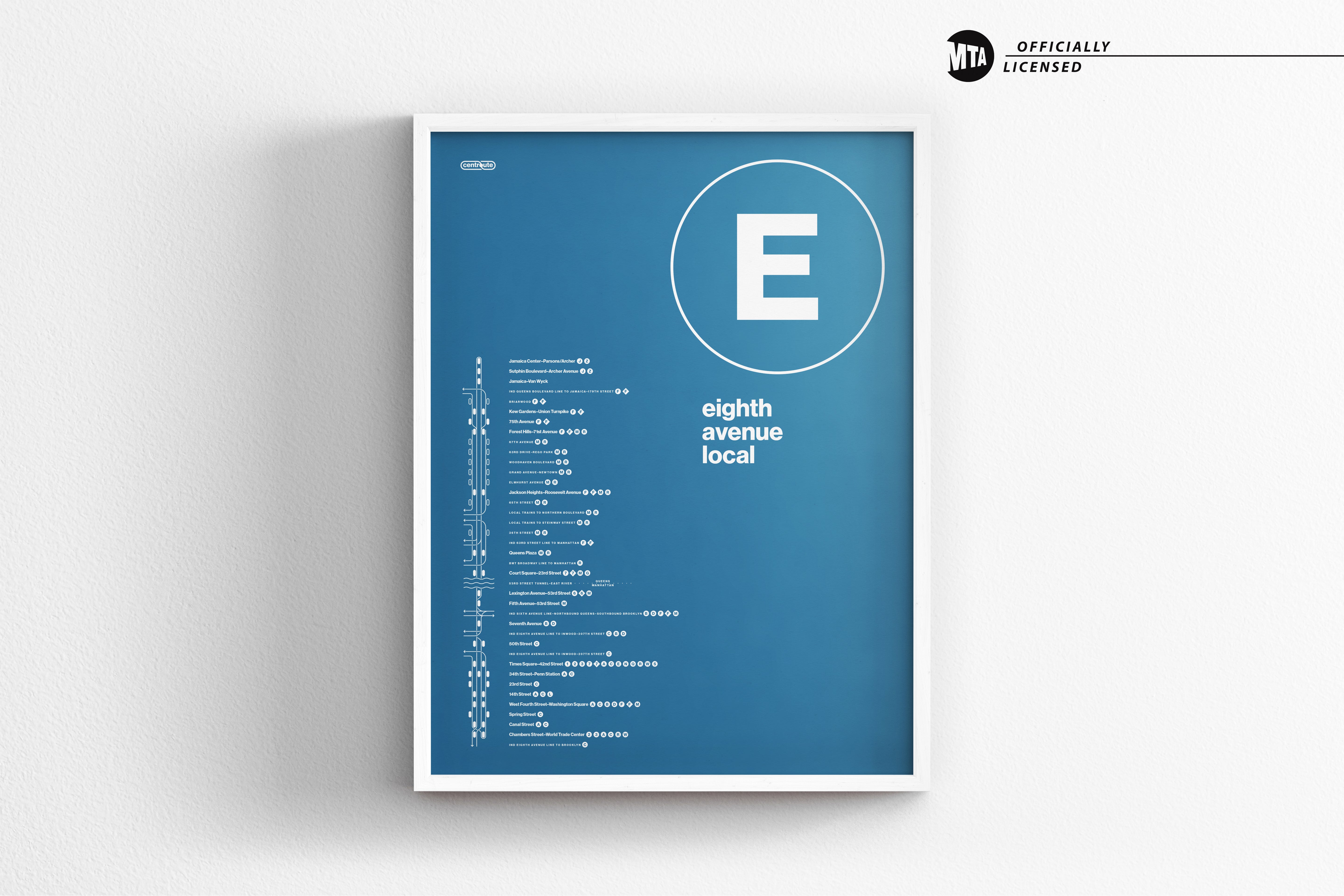 E Train Map One Color / NYC Subway