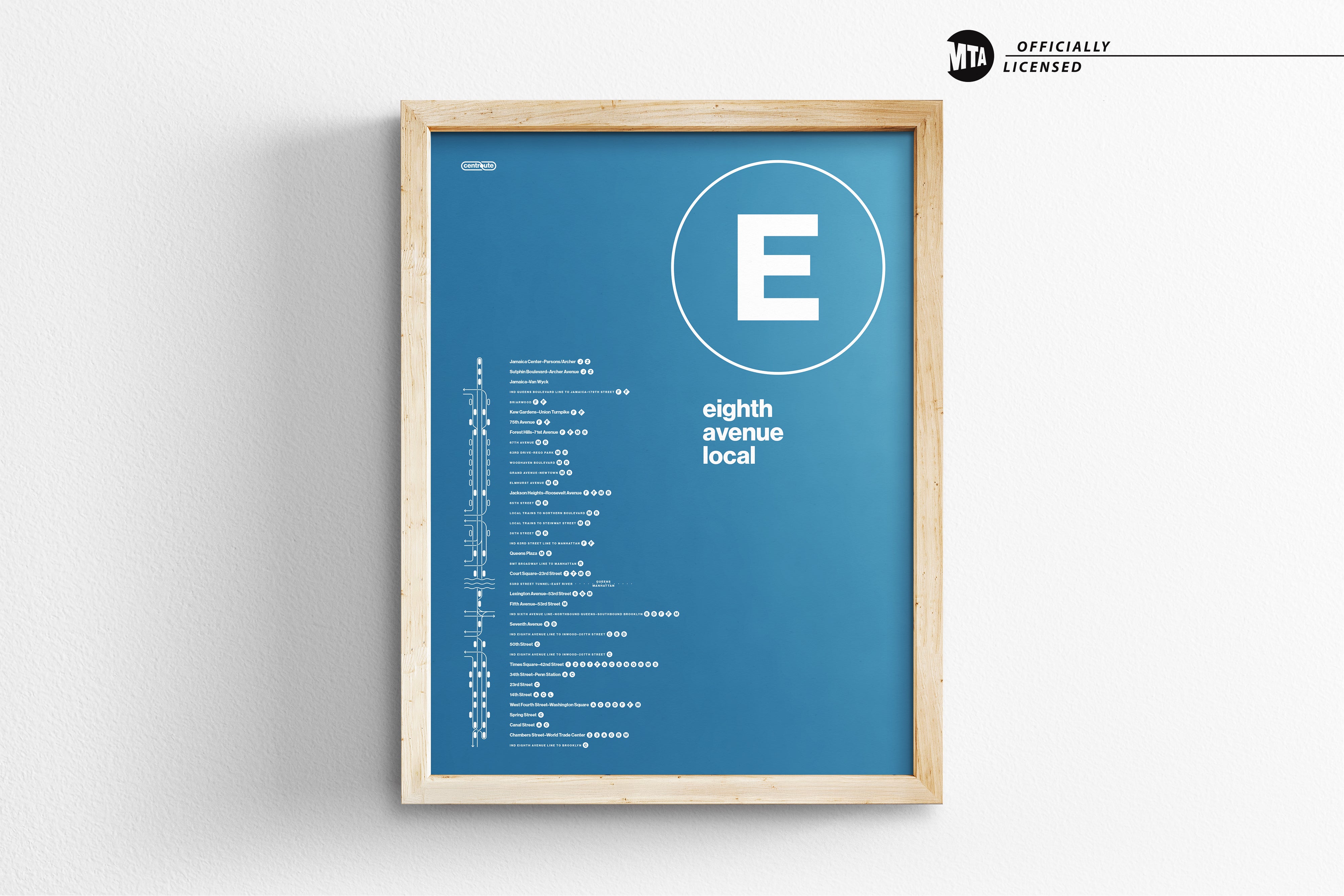 E Train Map One Color / NYC Subway