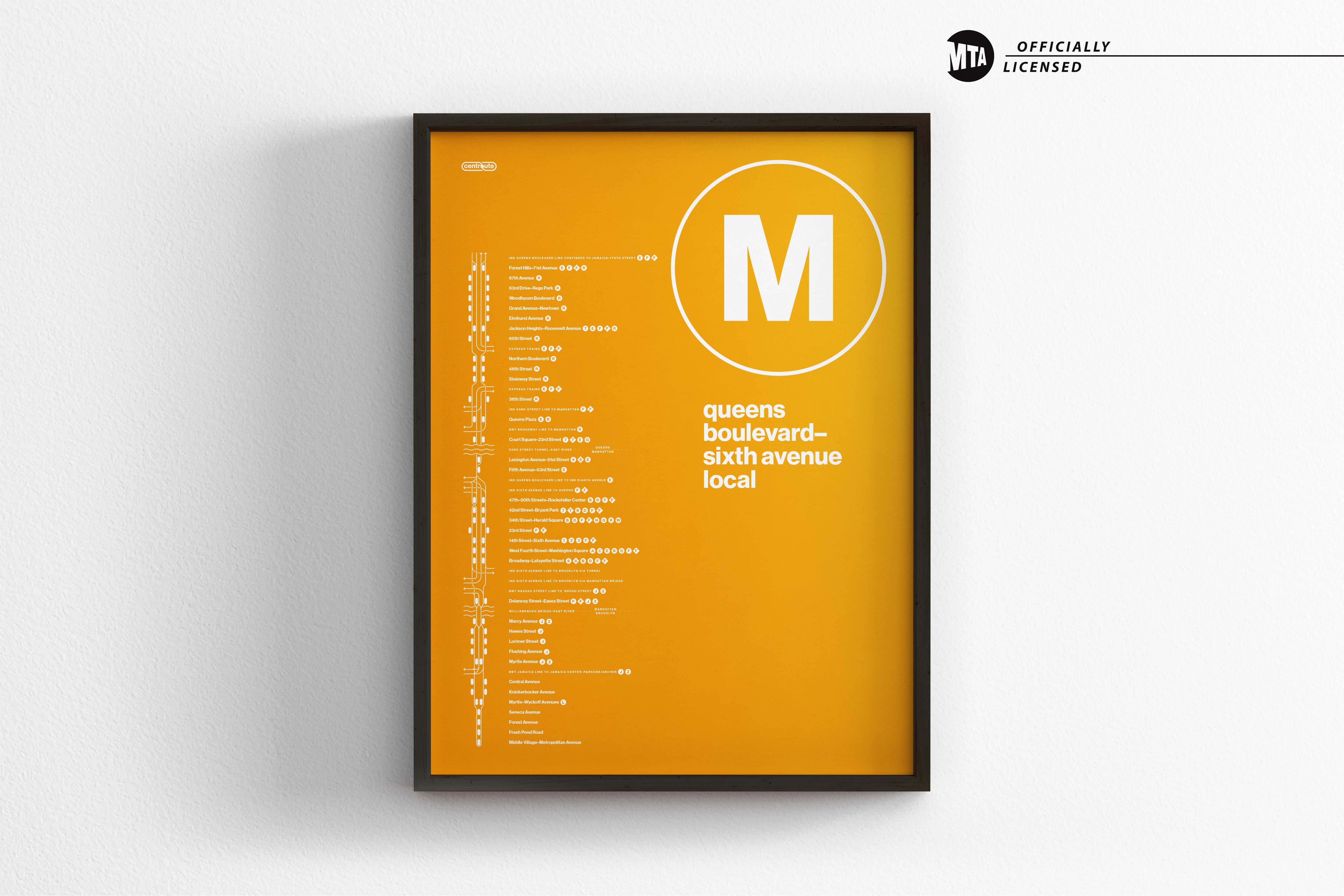 M Train Map One Color / NYC Subway