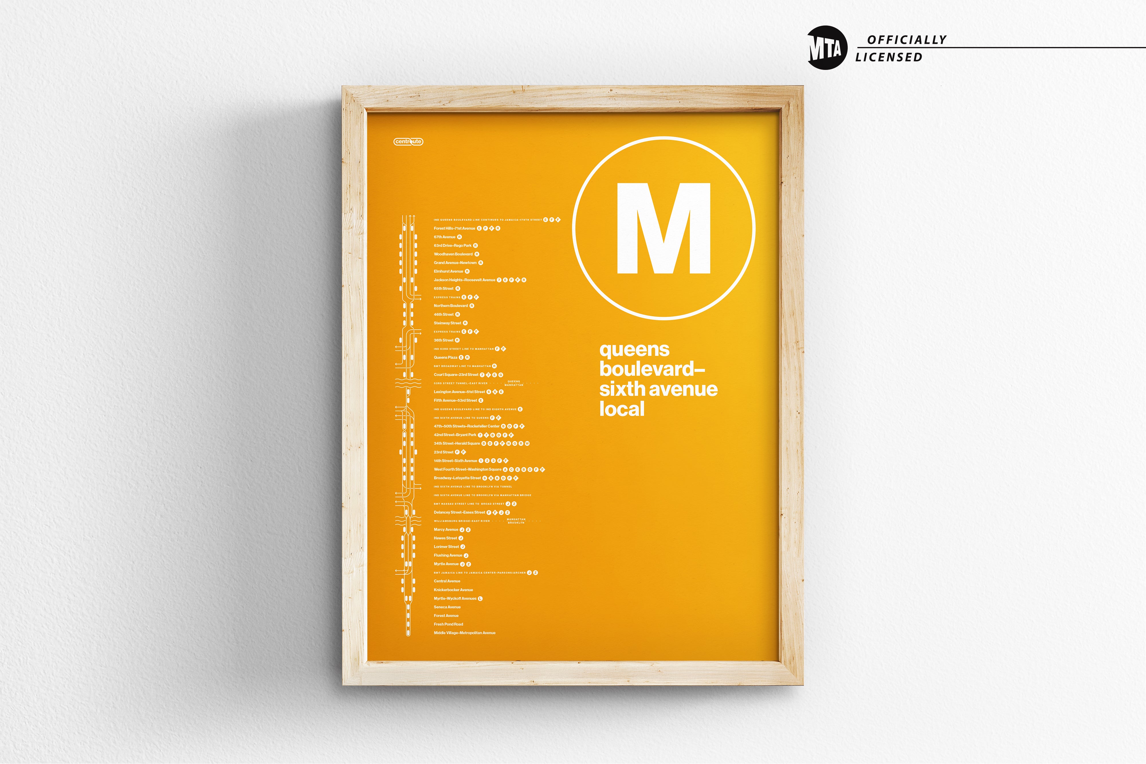 M Train Map One Color / NYC Subway