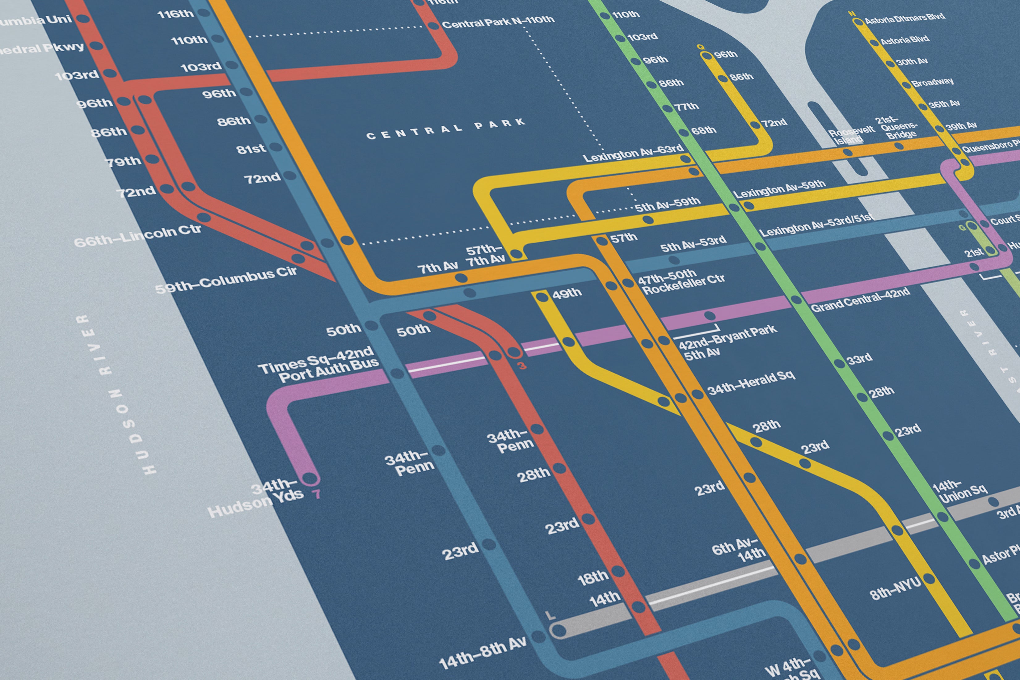 NYC Subway Map / System Map / Night
