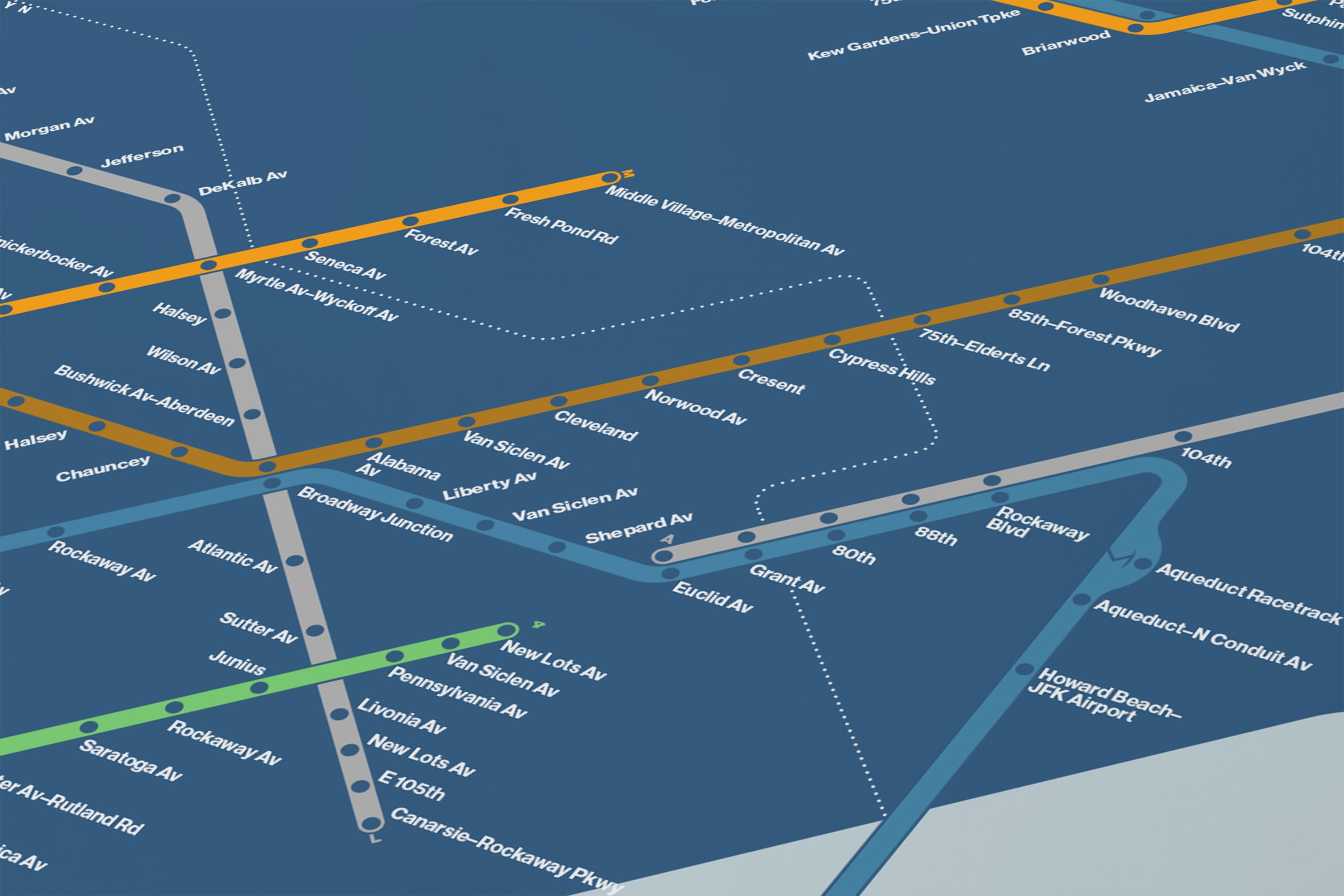 NYC Subway Map / System Map / Night