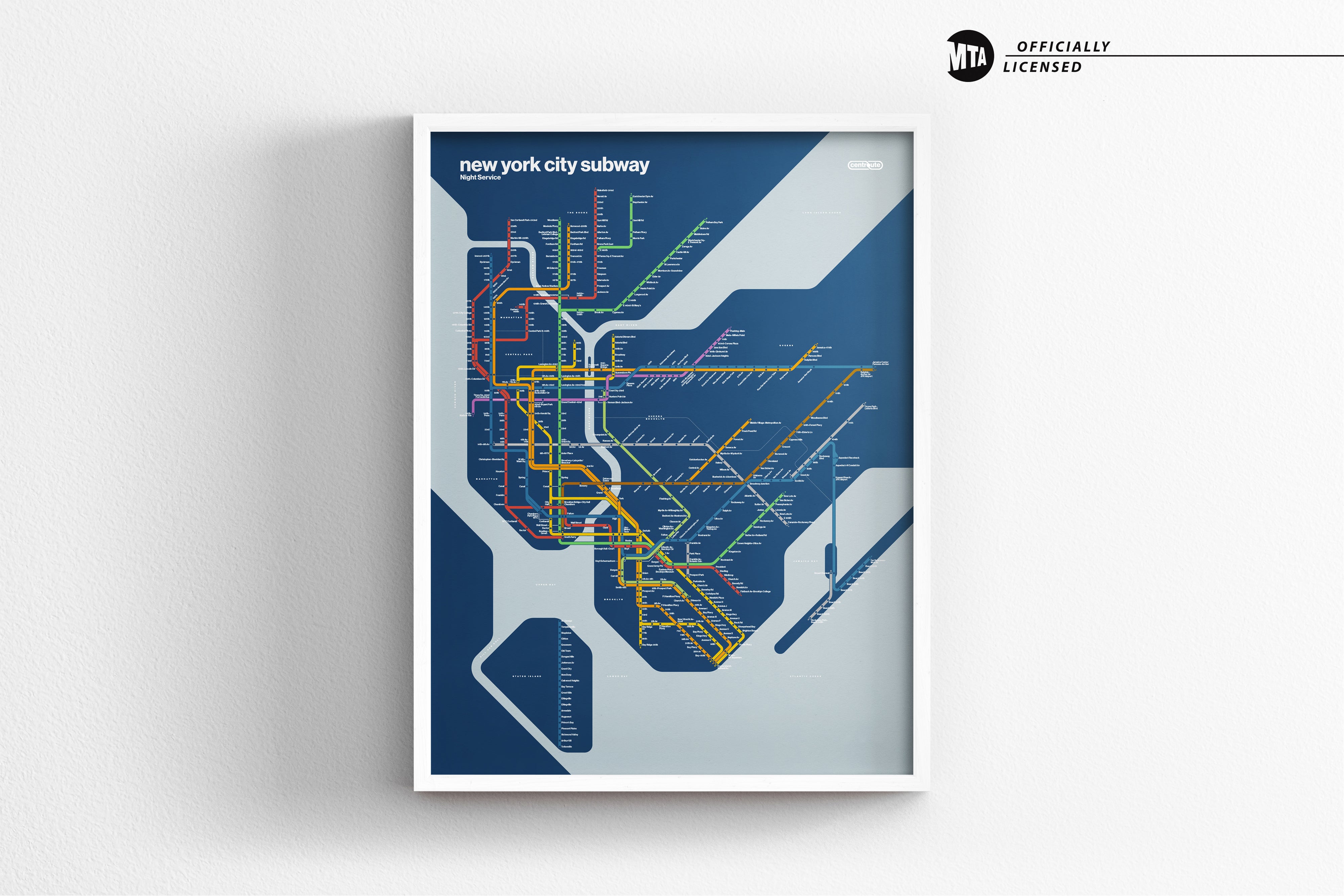 NYC Subway Map / System Map / Night