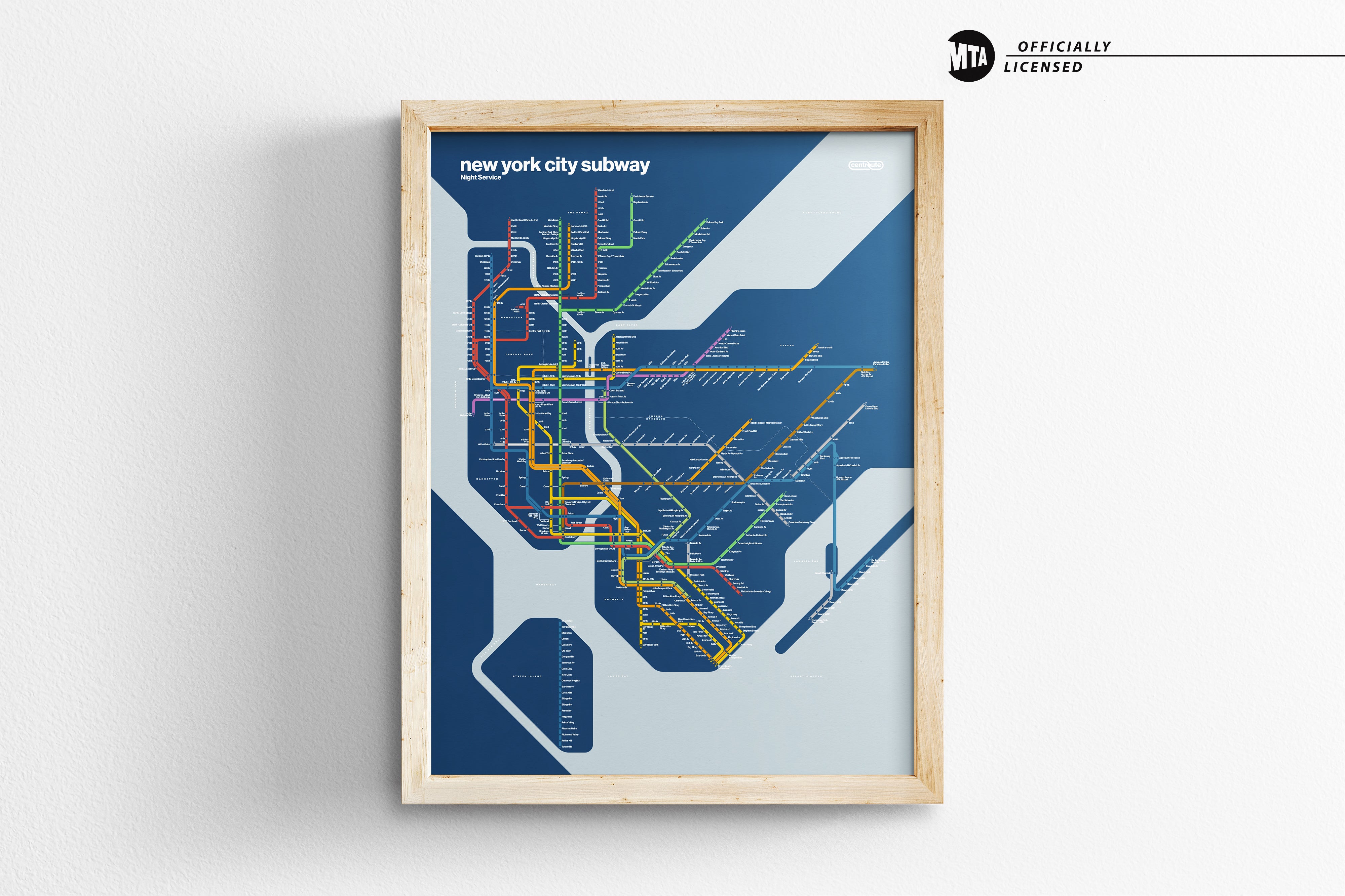 NYC Subway Map / System Map / Night