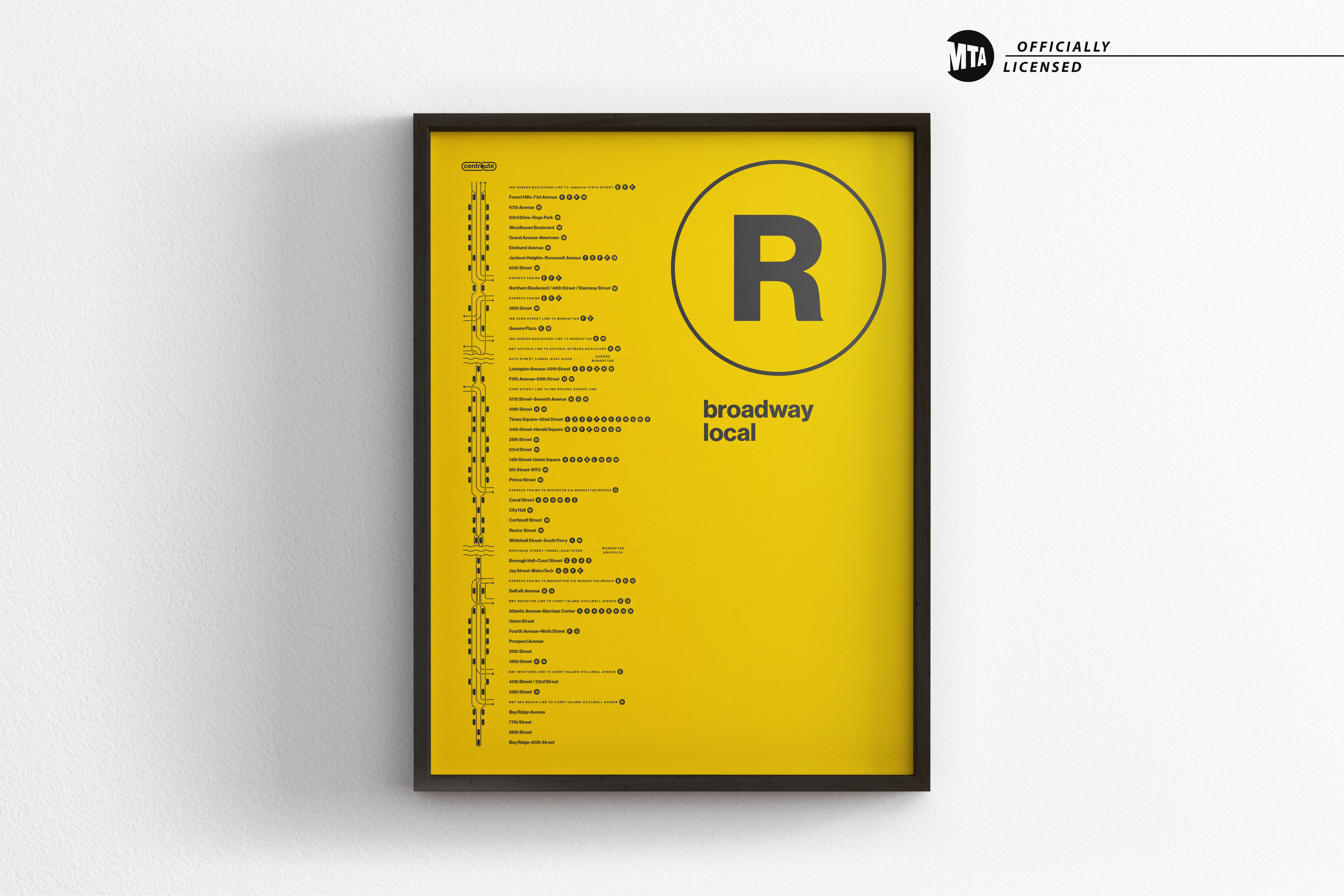 R Train Map One Color / NYC Subway