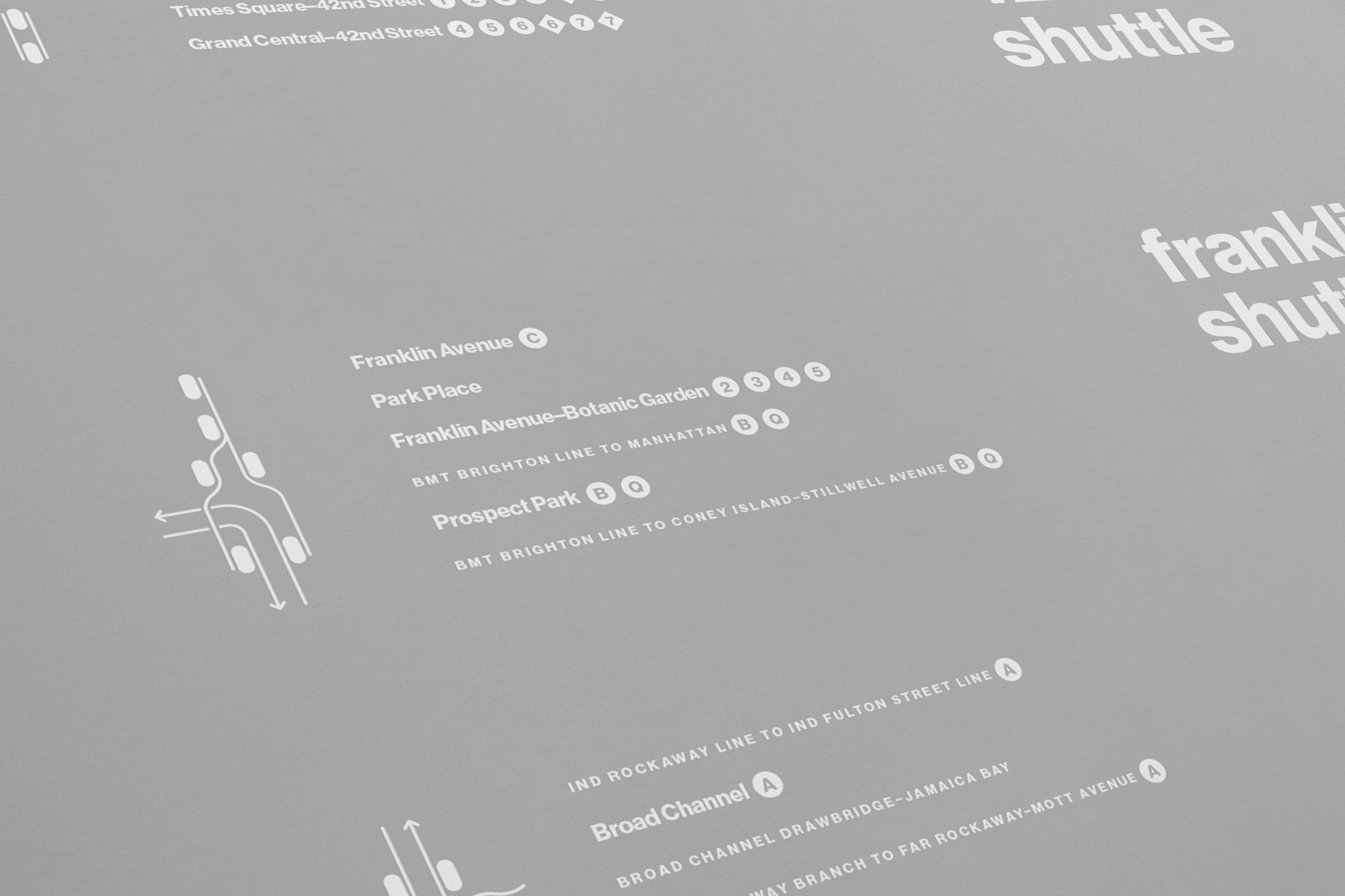 S Train Shuttle Map One Color / NYC Subway