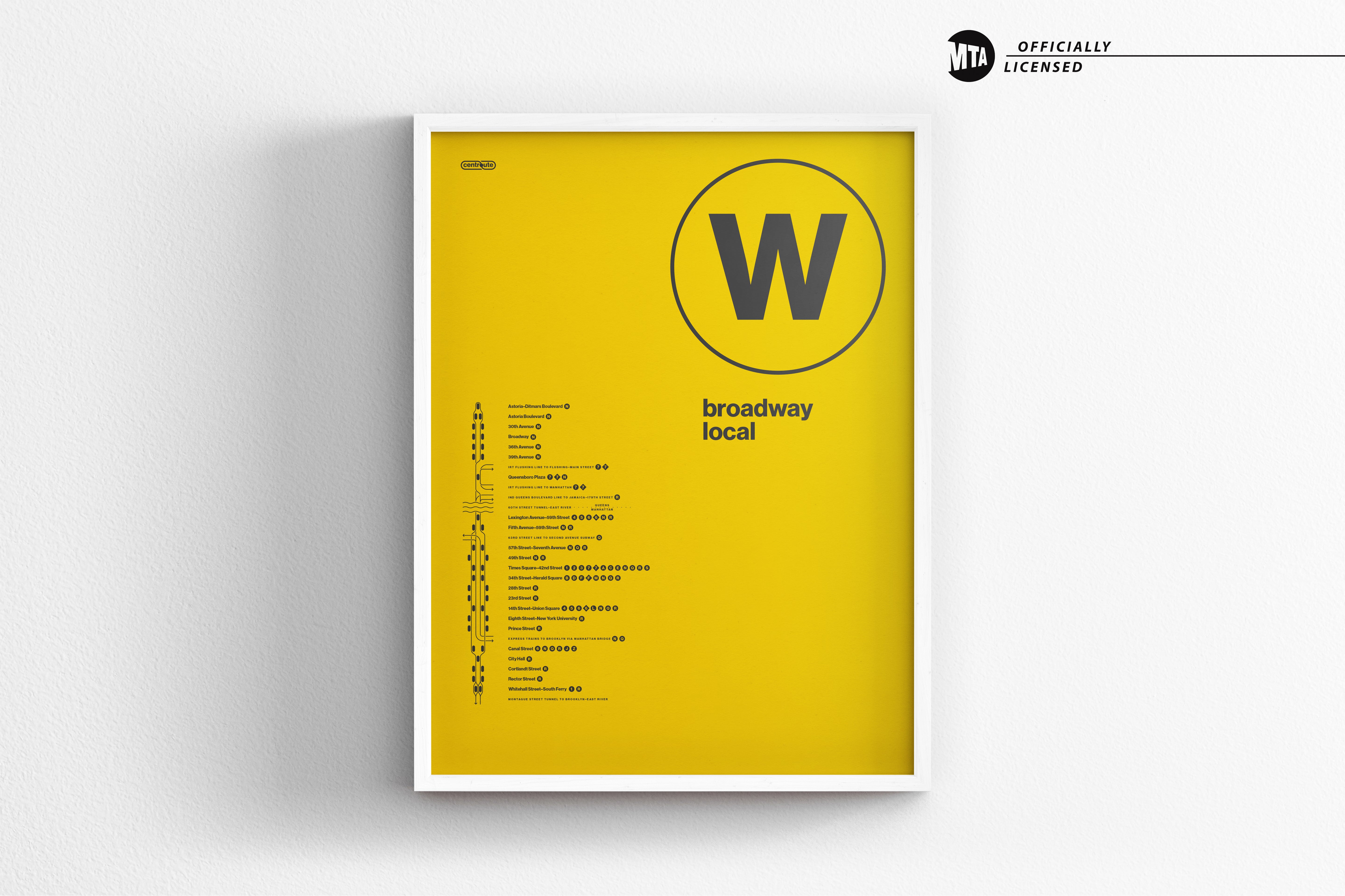 W Train Map One Color / NYC Subway