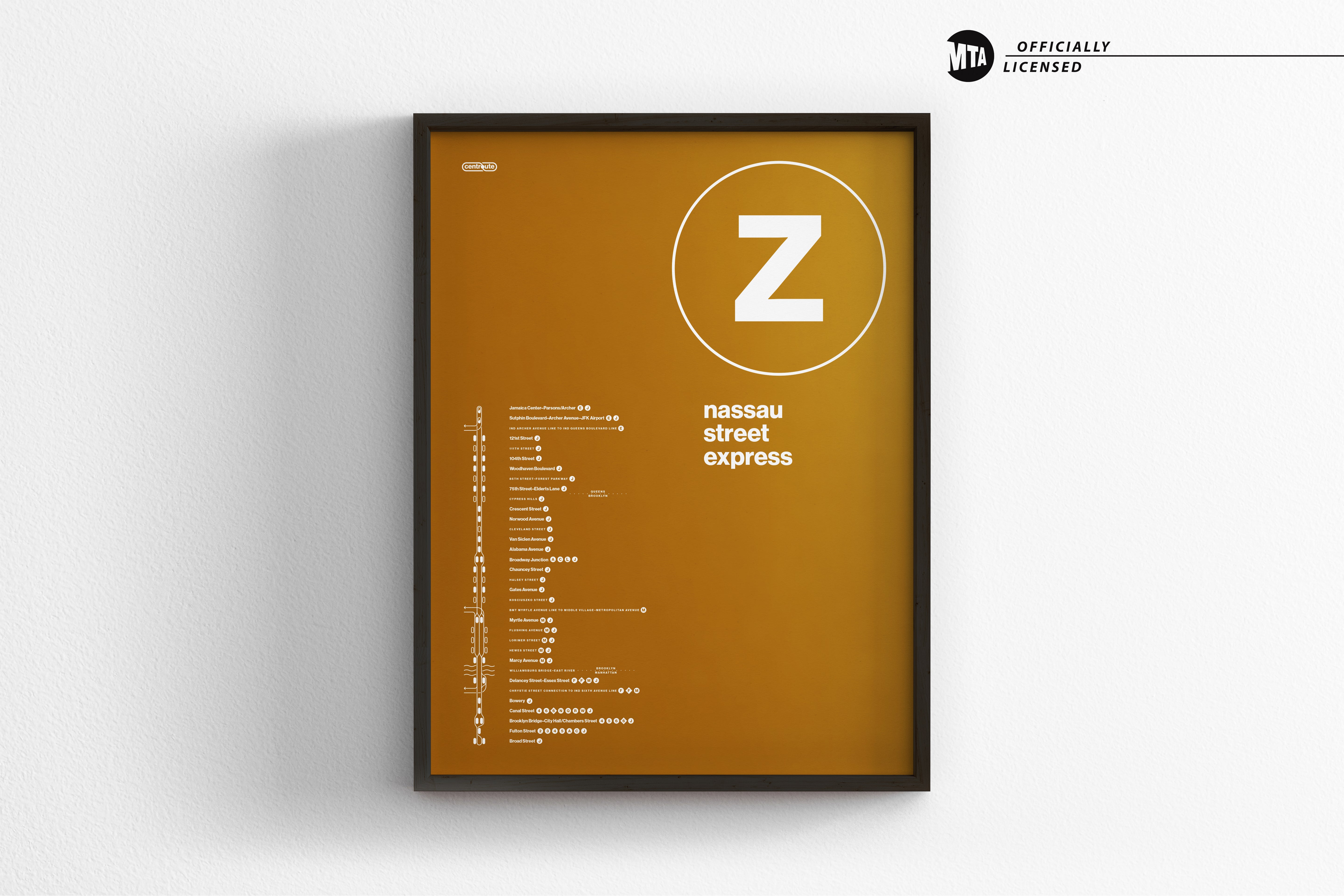 Z Train Map One Color / NYC Subway