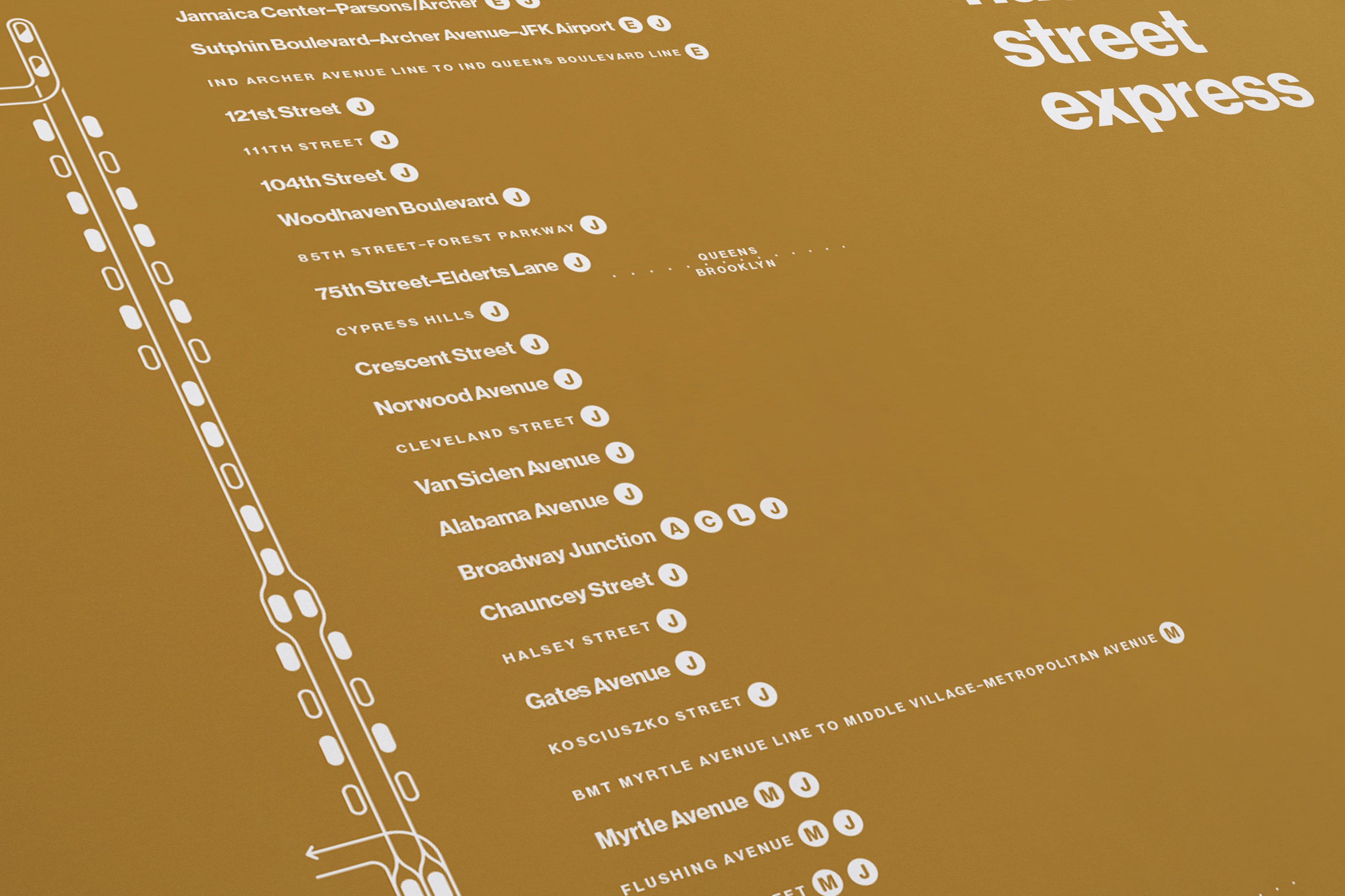 Z Train Map One Color / NYC Subway