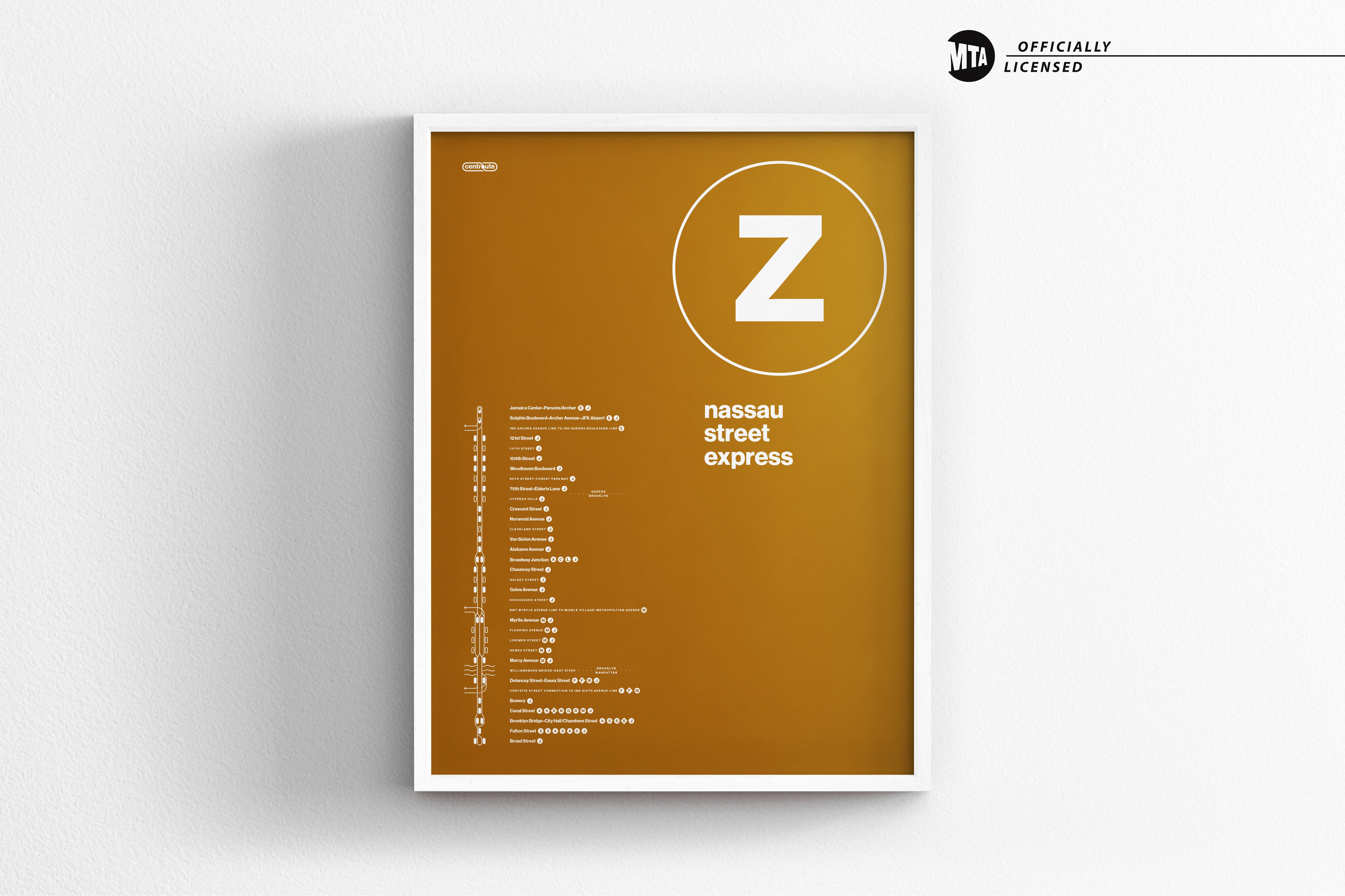 Z Train Map One Color / NYC Subway
