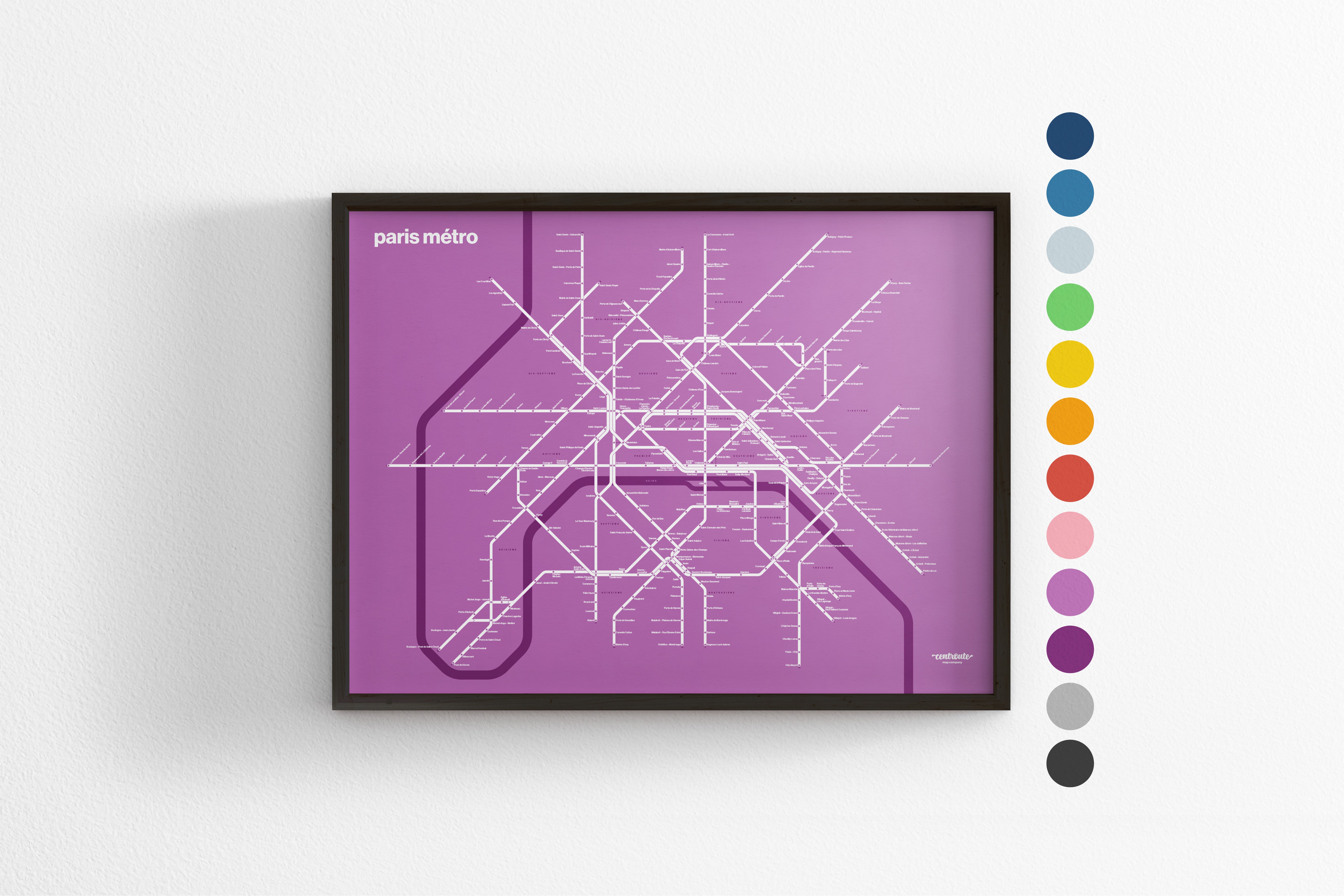 Paris Metro / Color Mode System Map