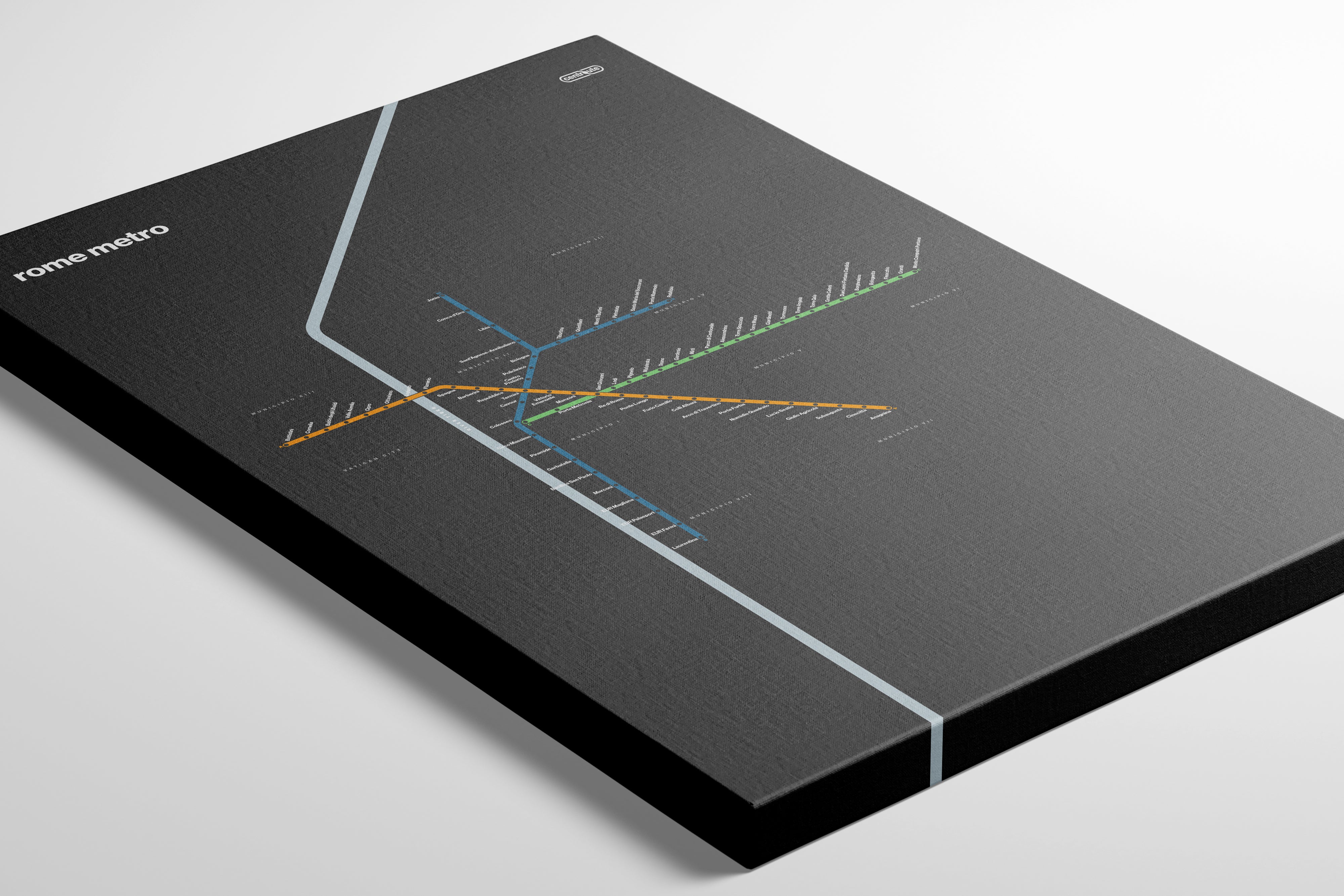 Rome Metro / Dark Mode System Map