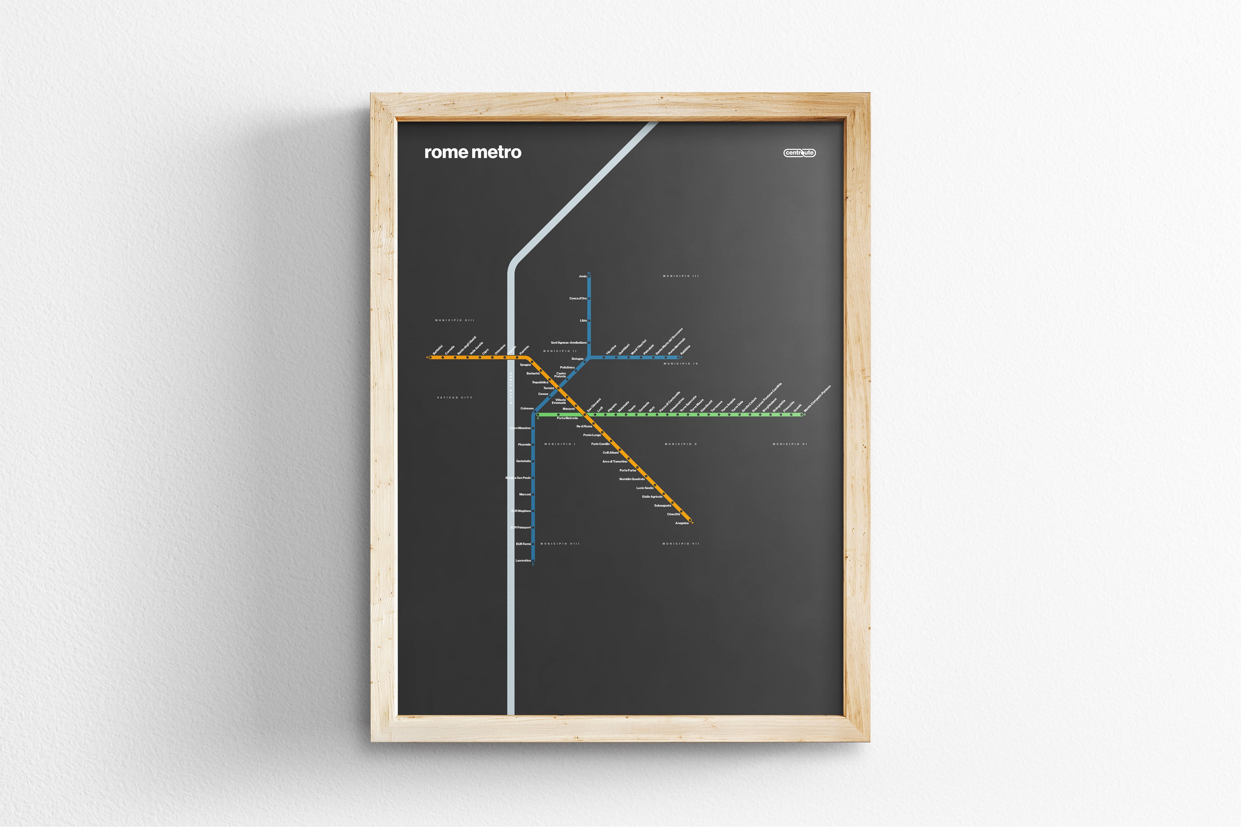 Rome Metro / Dark Mode System Map