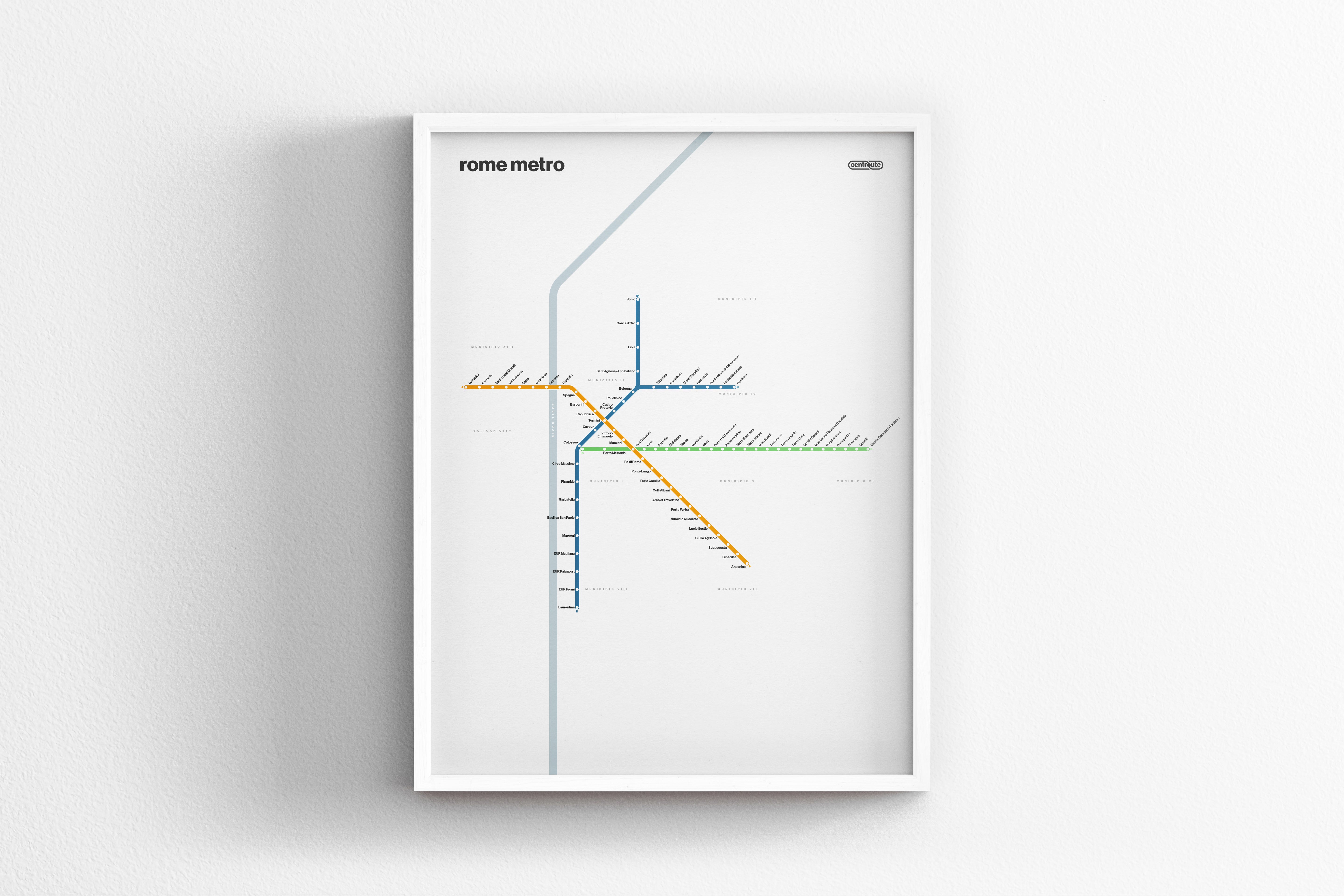 Rome Metro / Light Mode System Map