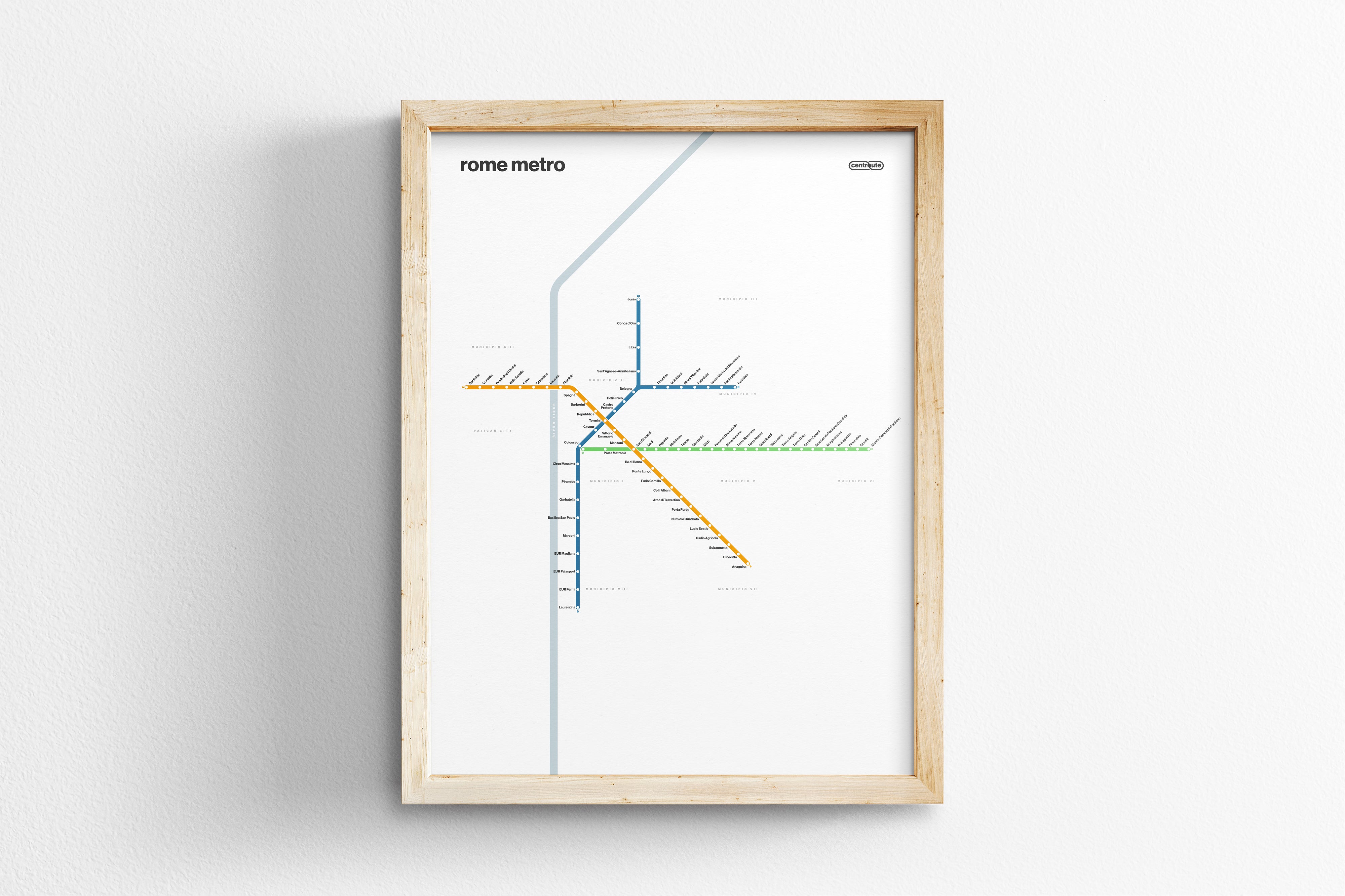 Rome Metro / Light Mode System Map