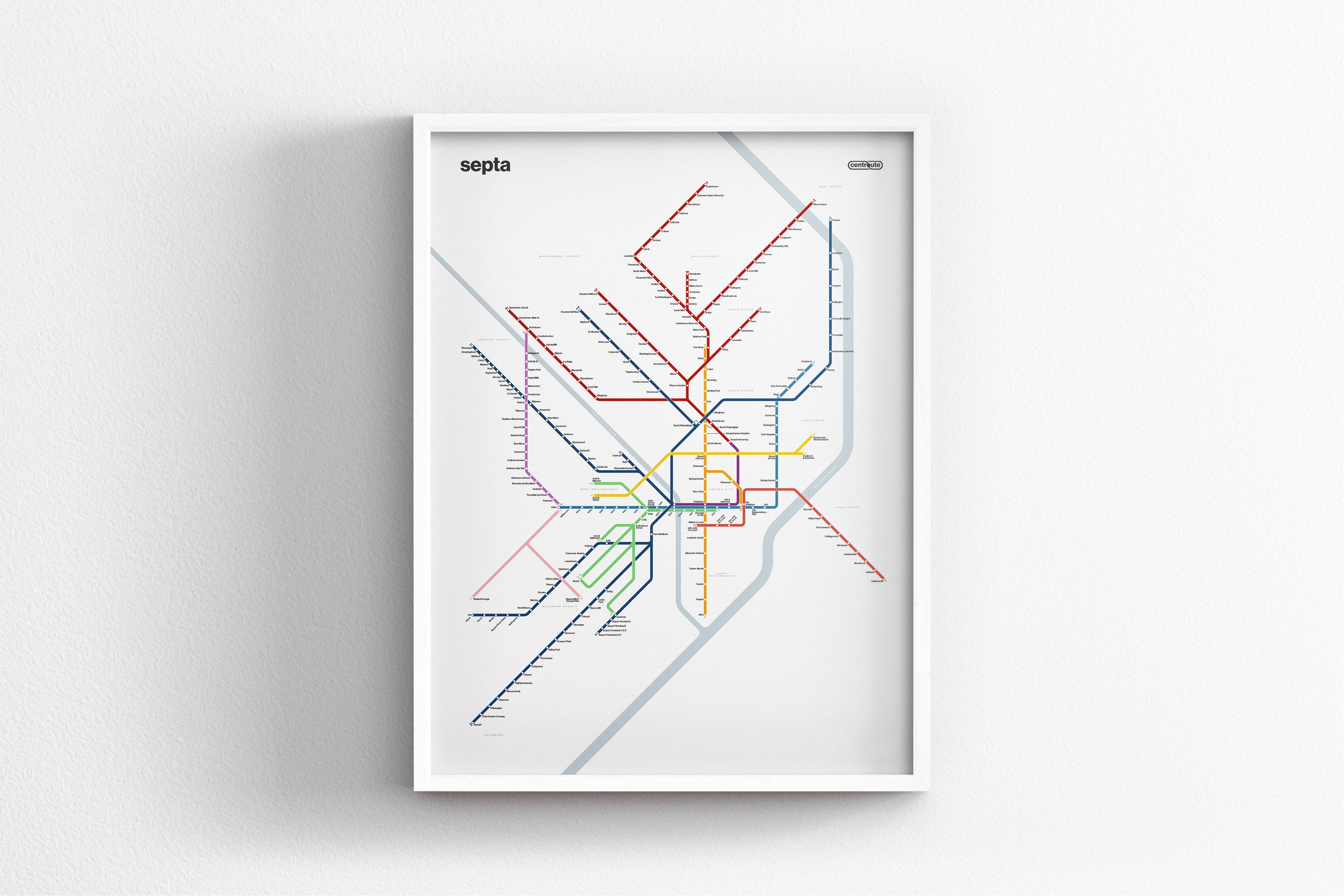SEPTA Rail / Light Mode System Map