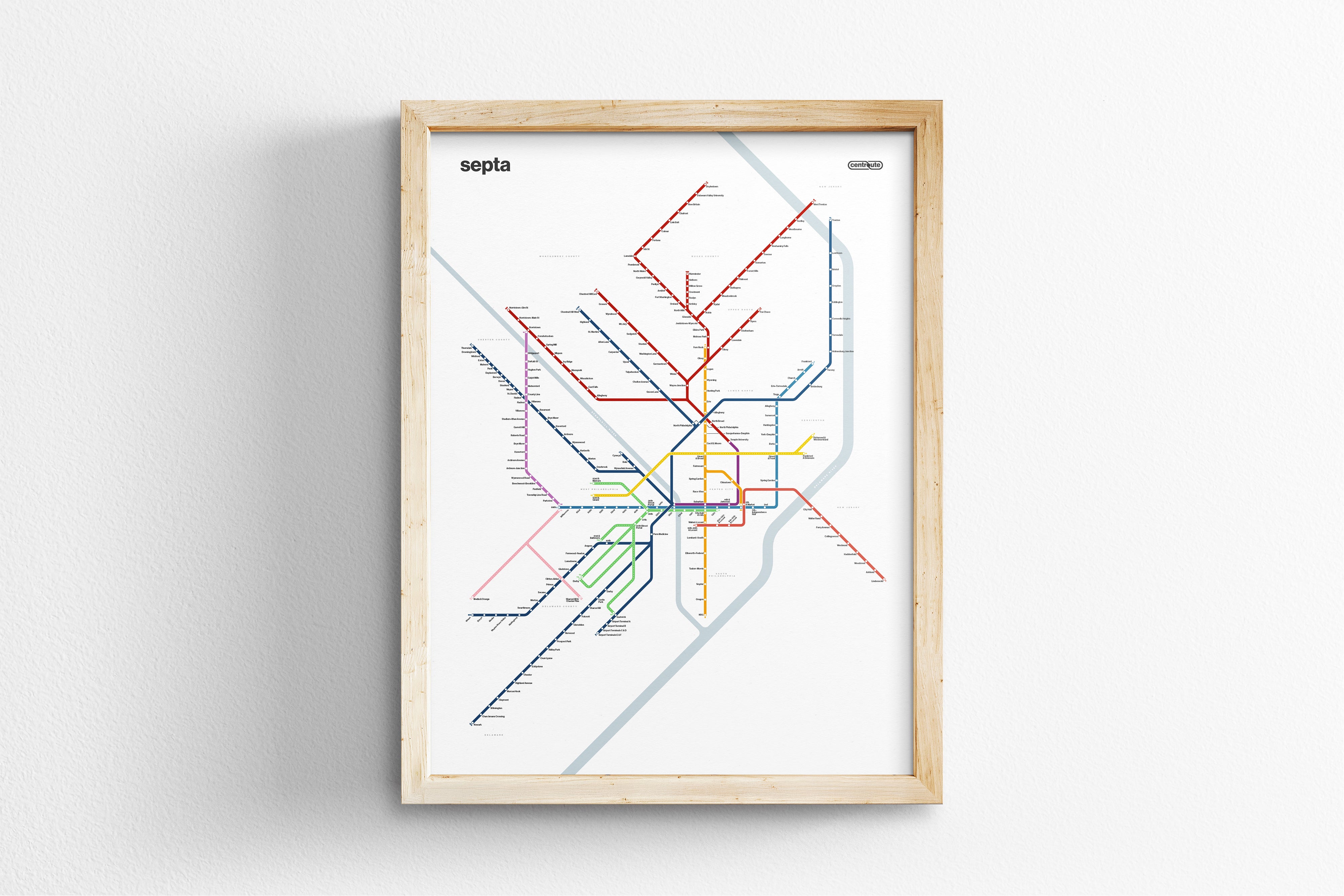 SEPTA Rail / Light Mode System Map
