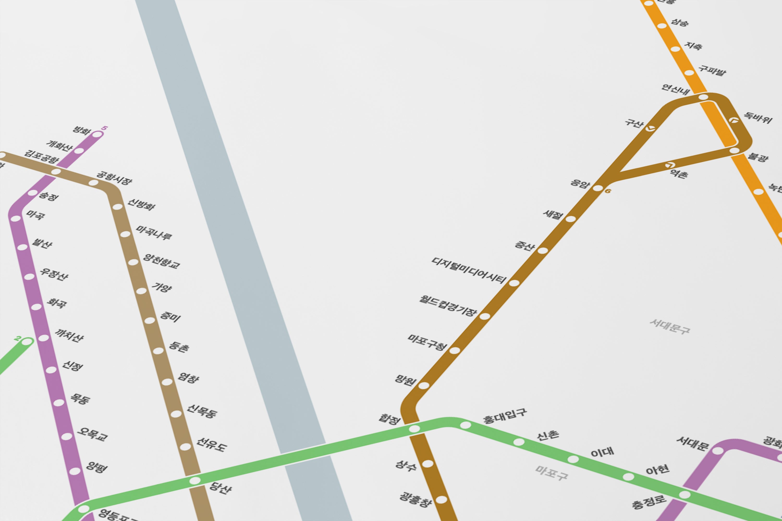 Seoul Metro 서울교통공사 / Light Mode System Map / Hangul