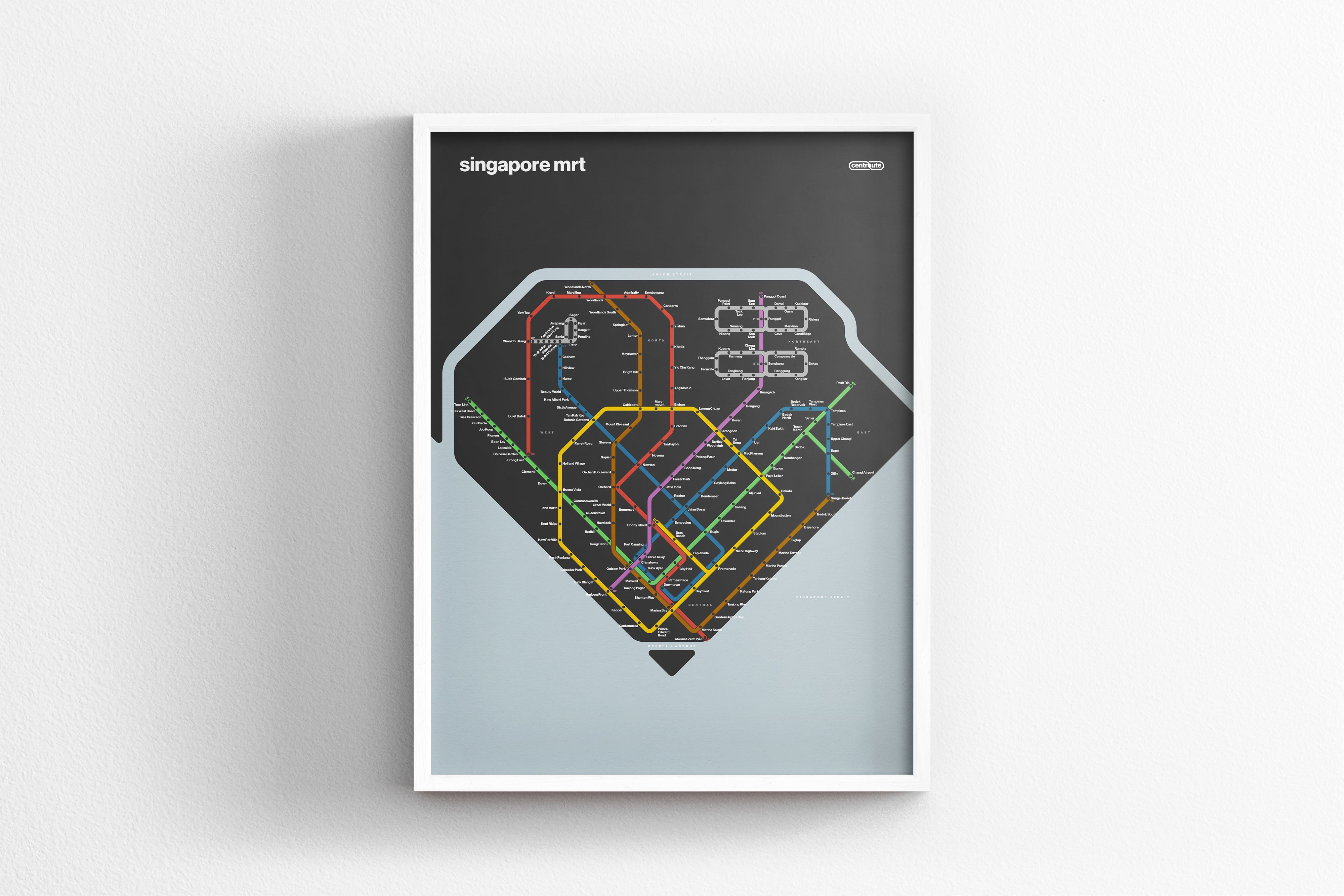 Singapore MRT 新加坡地铁系统 / Dark Mode System Map