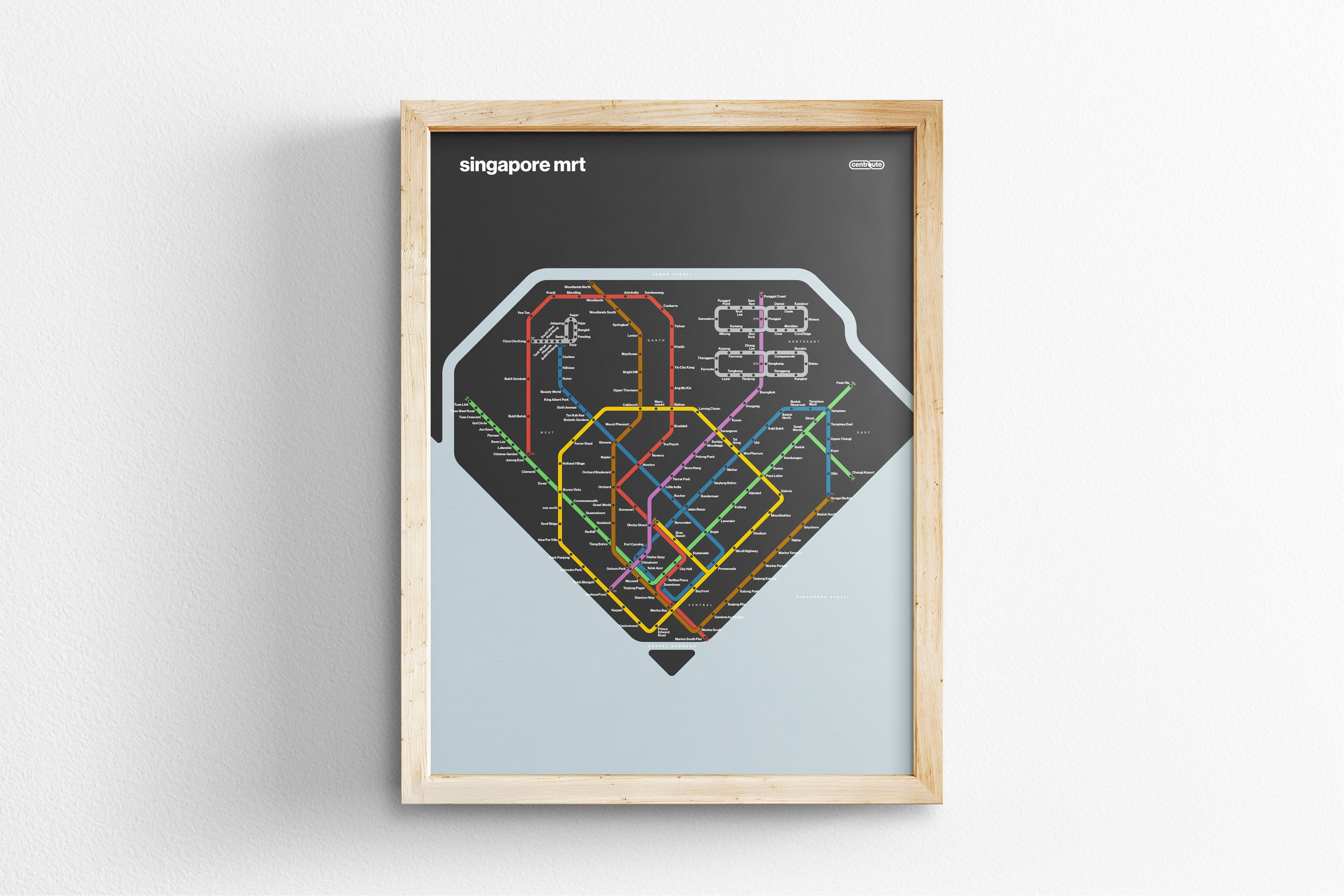 Singapore MRT 新加坡地铁系统 / Dark Mode System Map