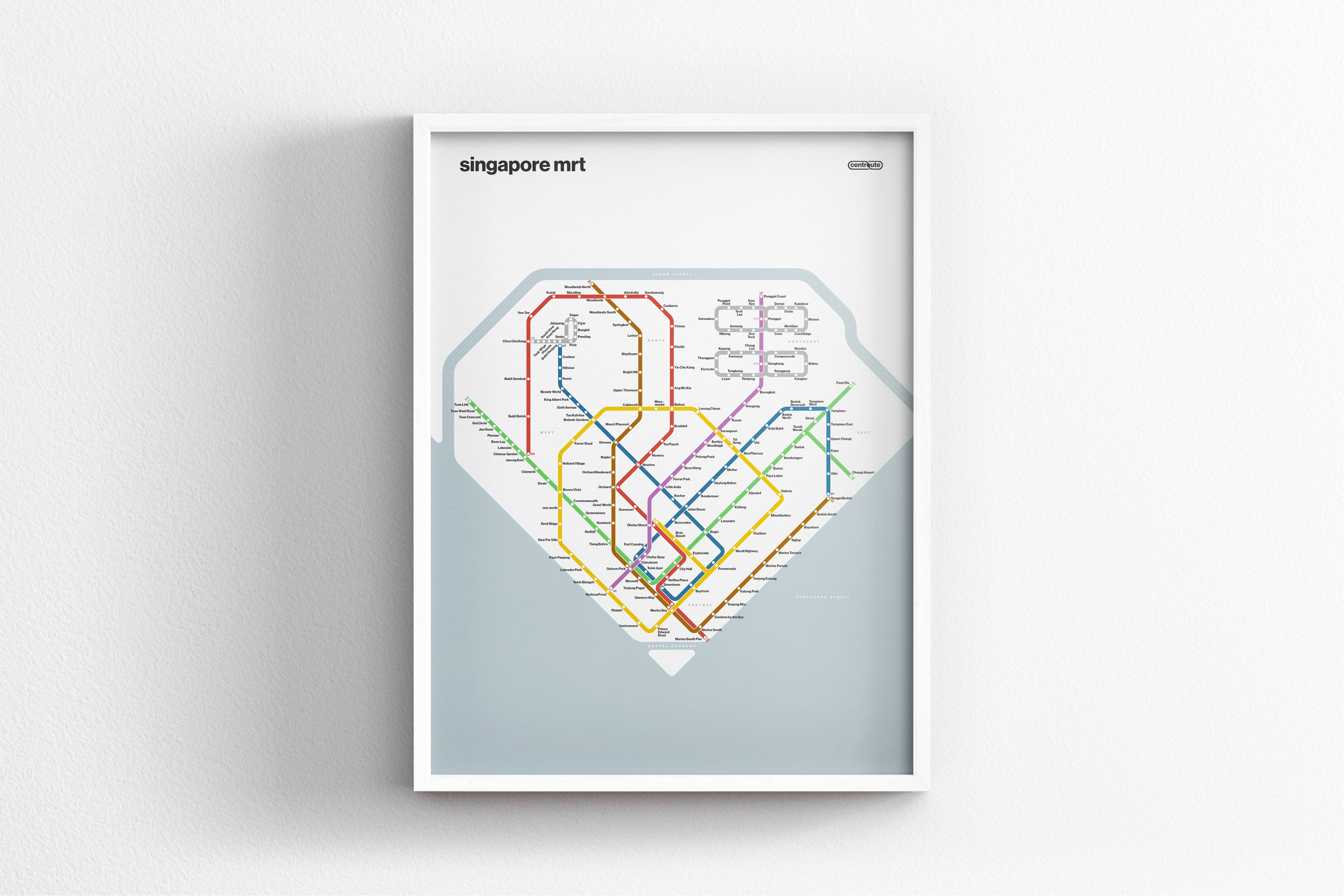 Singapore MRT 新加坡地铁系统 / Light Mode System Map