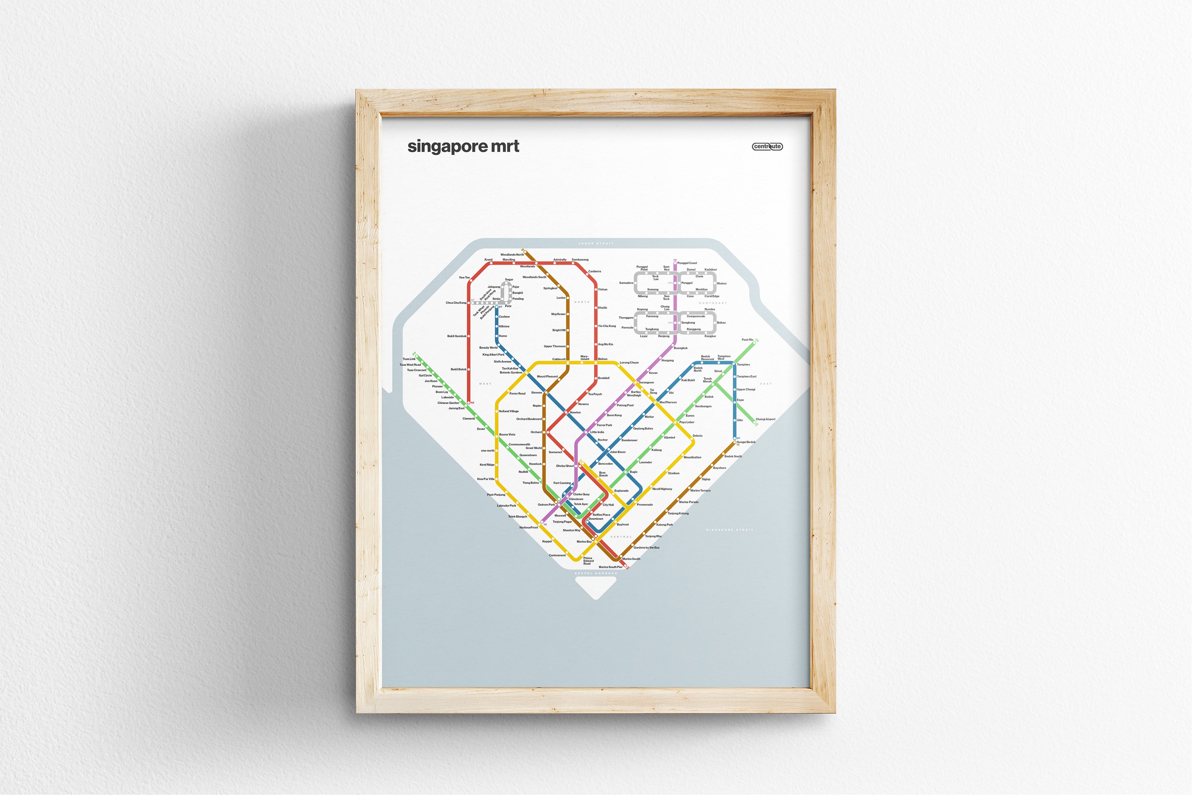 Singapore MRT 新加坡地铁系统 / Light Mode System Map