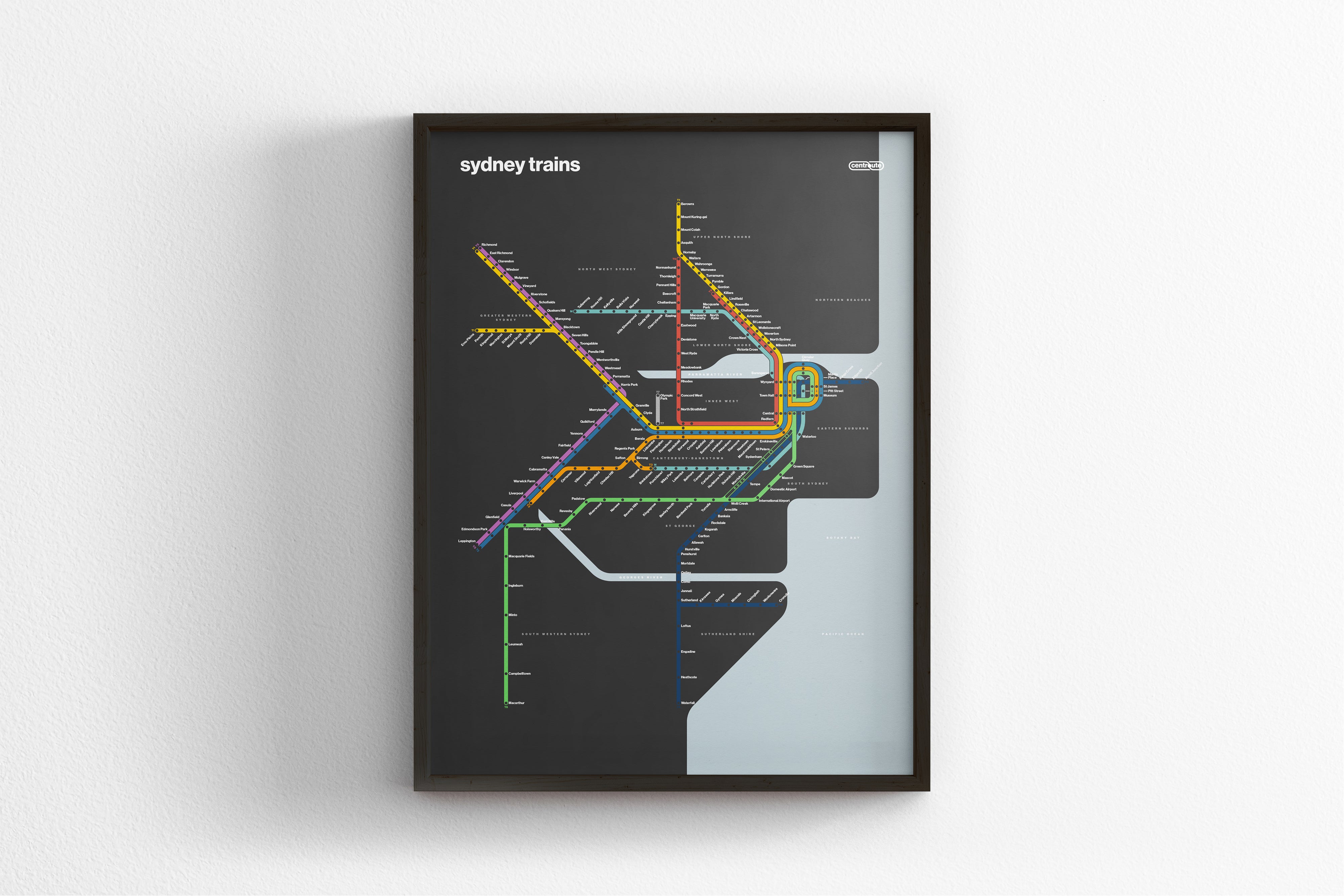 Sydney Trains / Dark Mode System Map