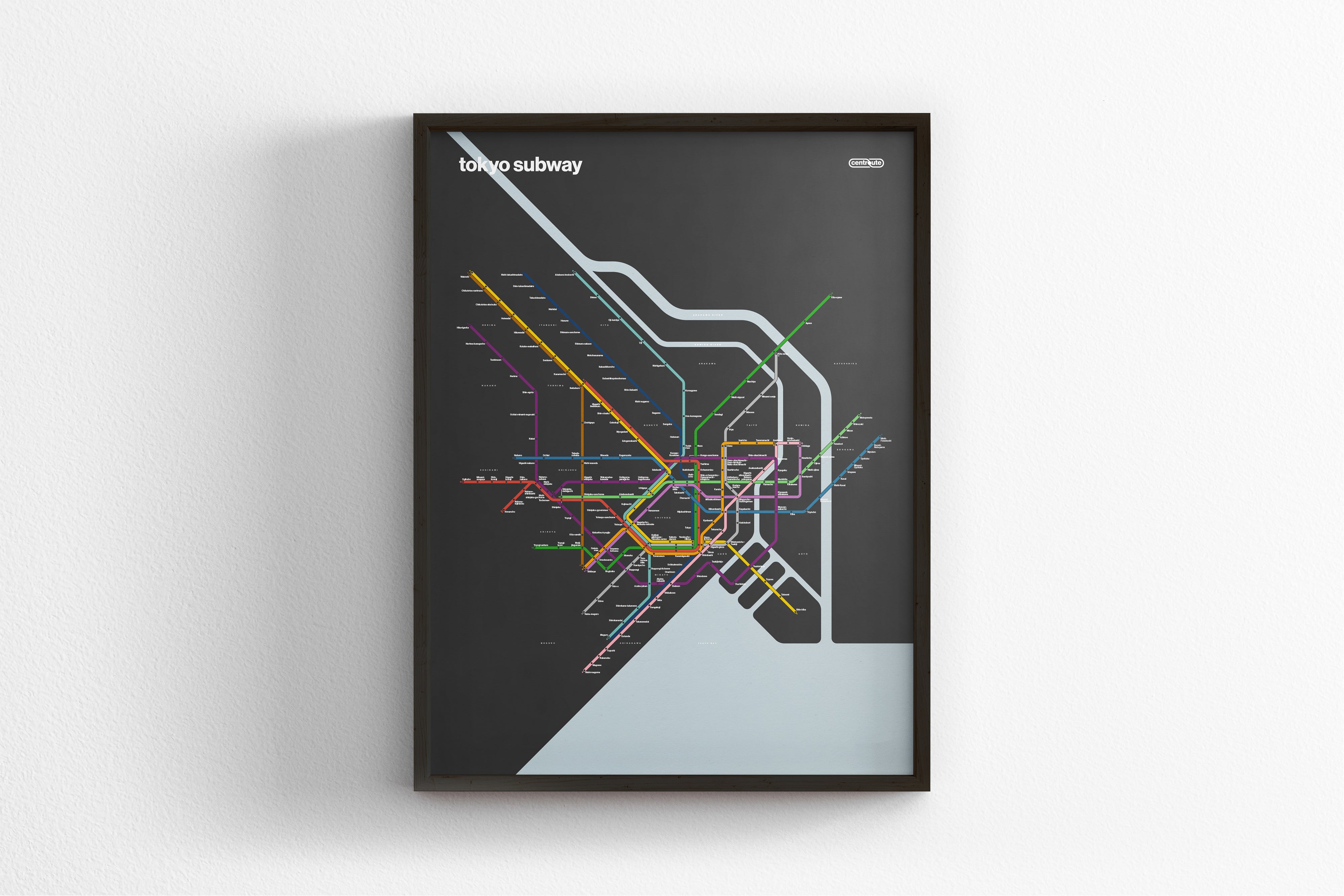 Tokyo Subway 東京の地下鉄 / Dark Mode System Map / English