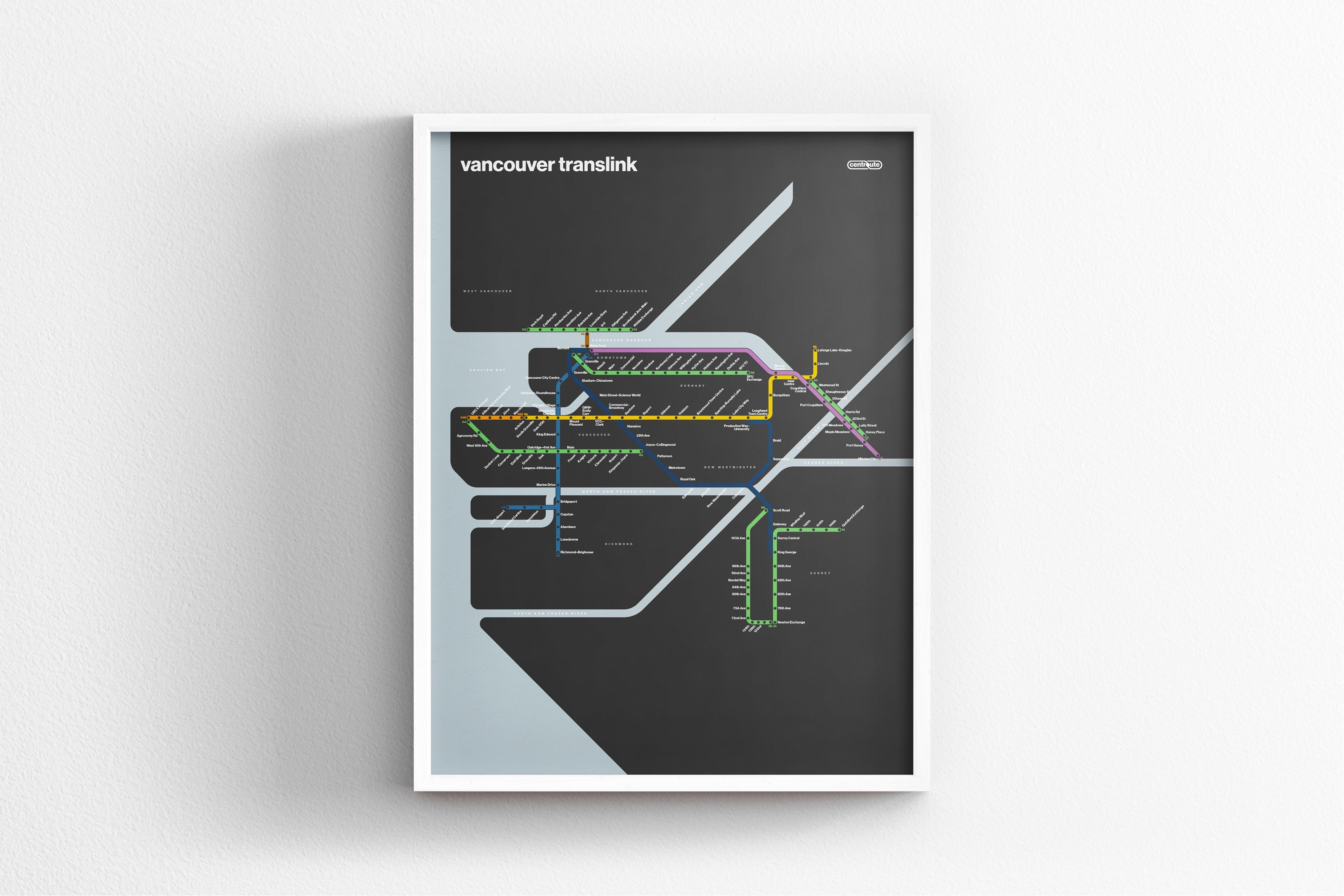Vancouver Translink / Dark Mode System Map