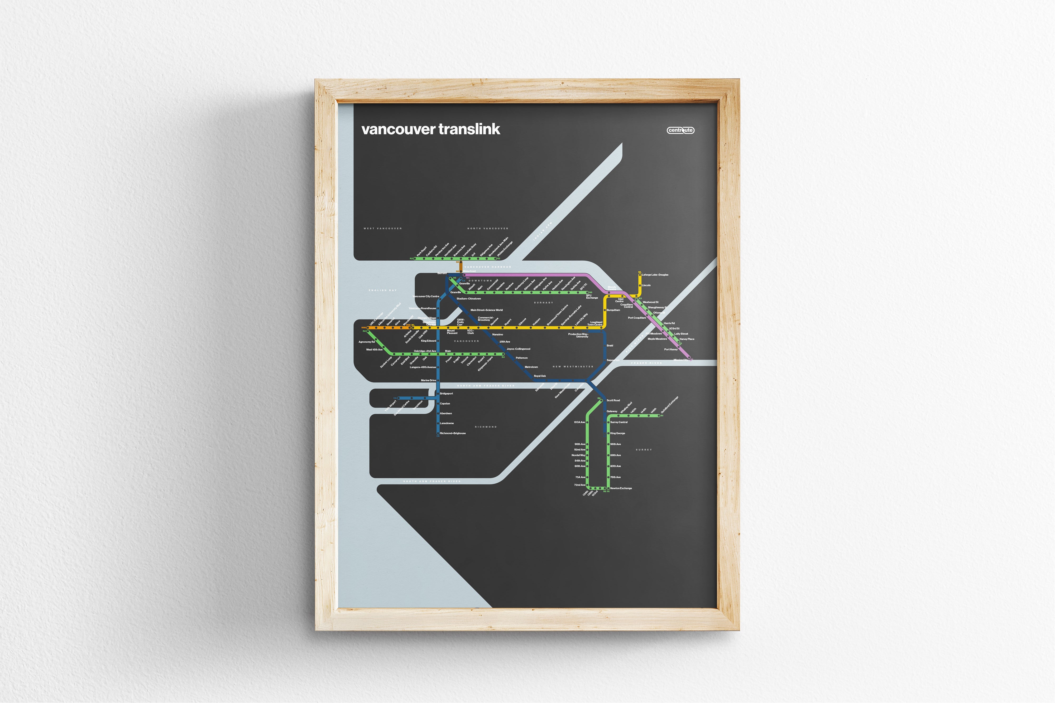 Vancouver Translink / Dark Mode System Map