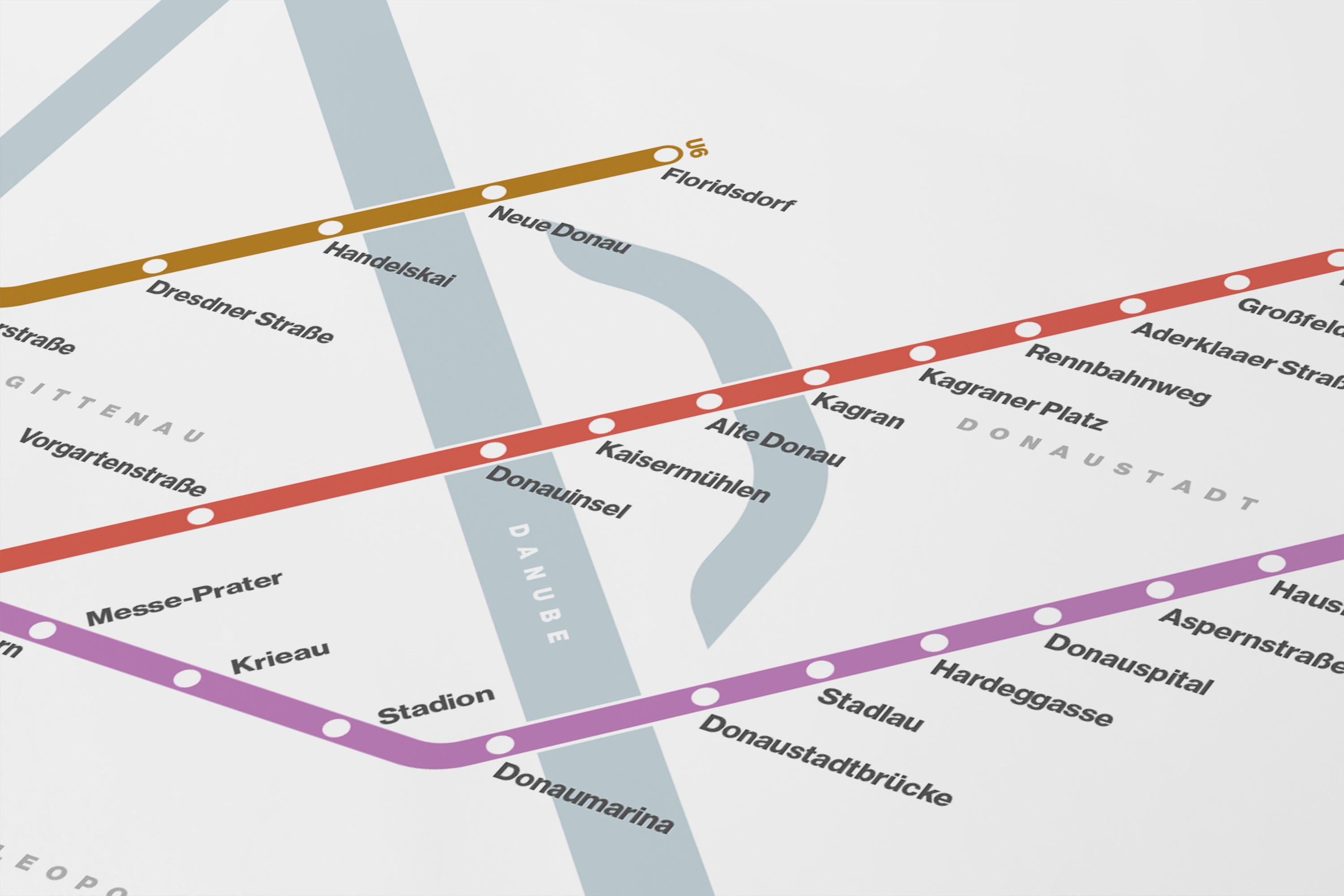 Vienna U-Bahn / Light Mode System Map