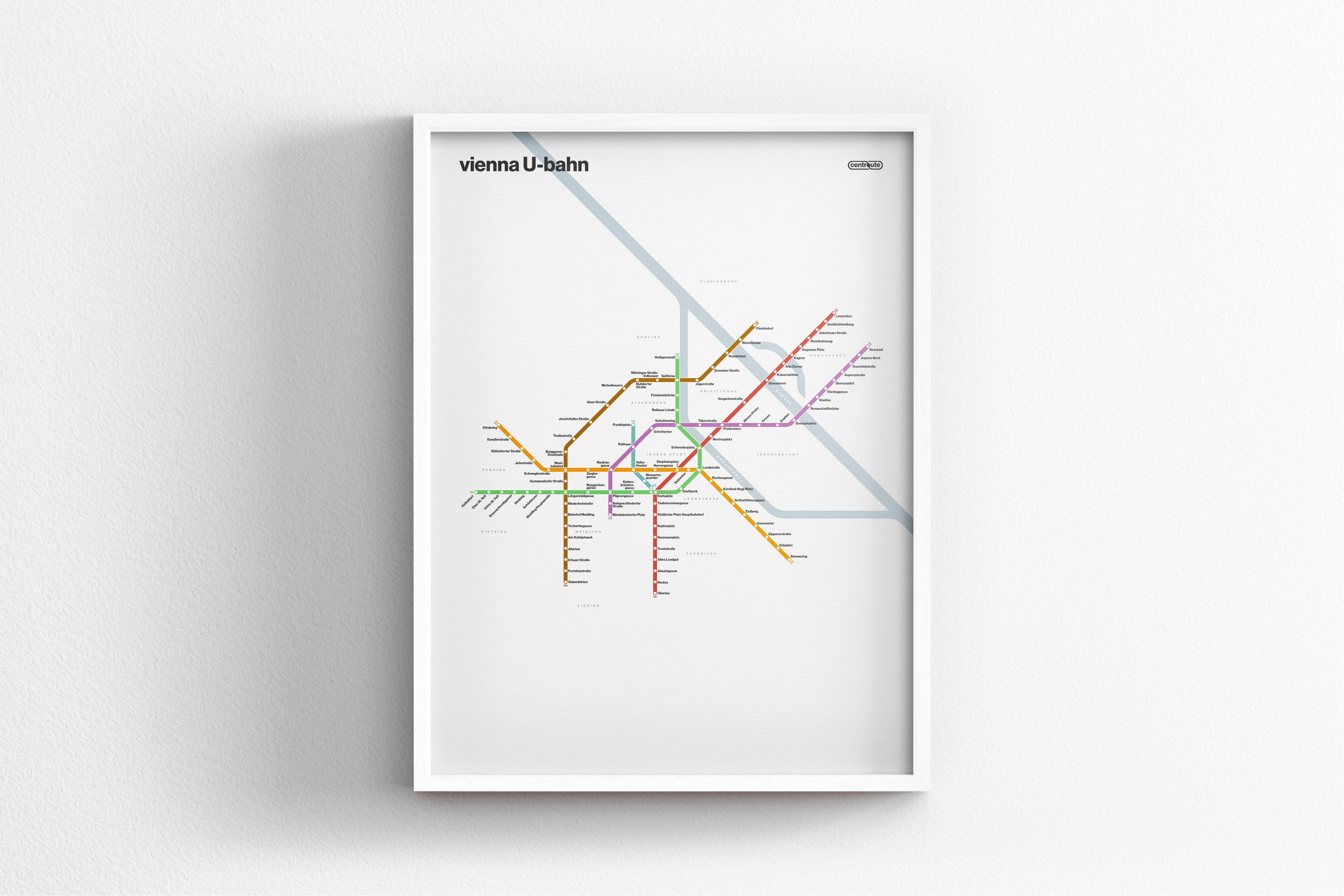 Vienna U-Bahn / Light Mode System Map