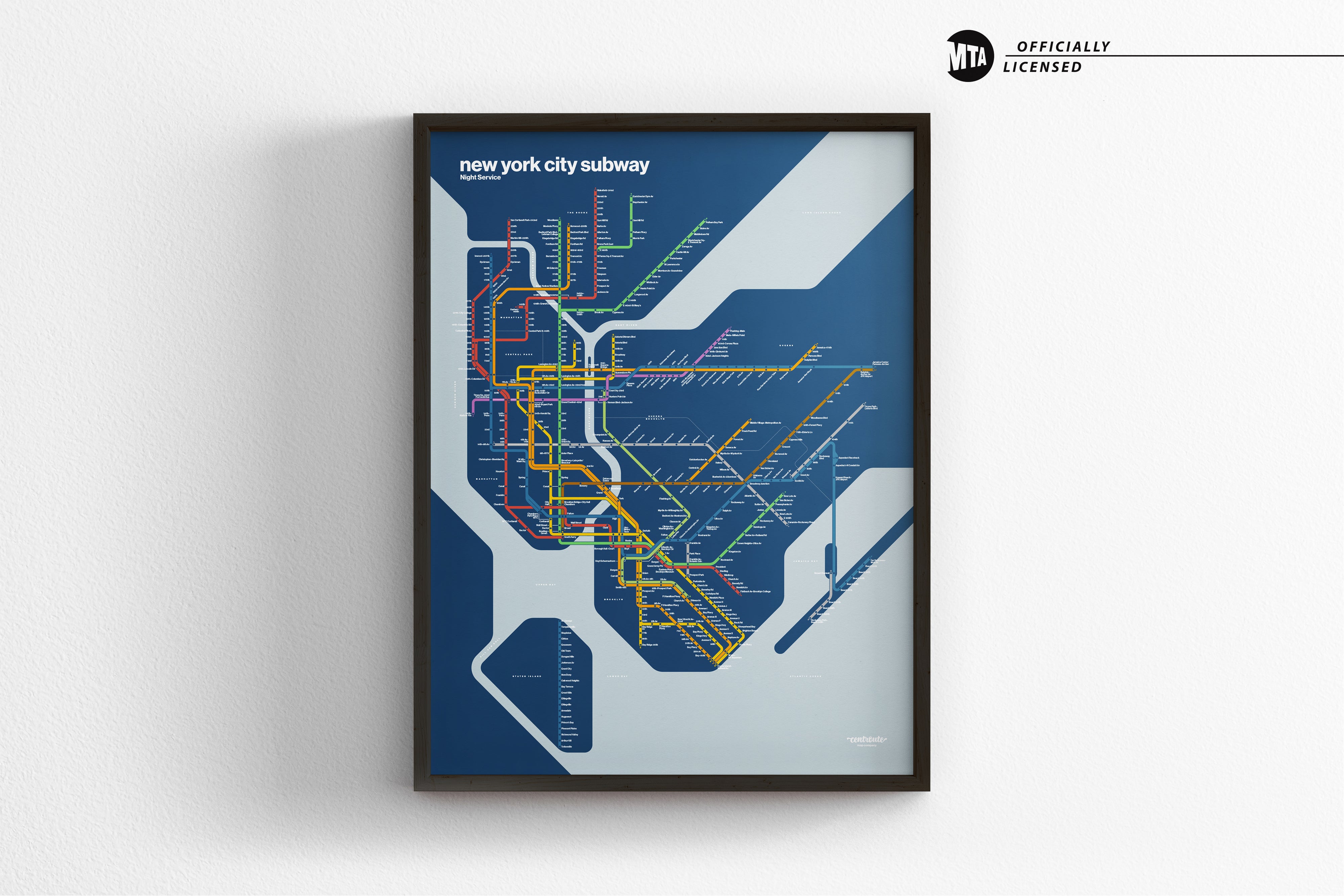 NYC Subway Map / System Map / Night