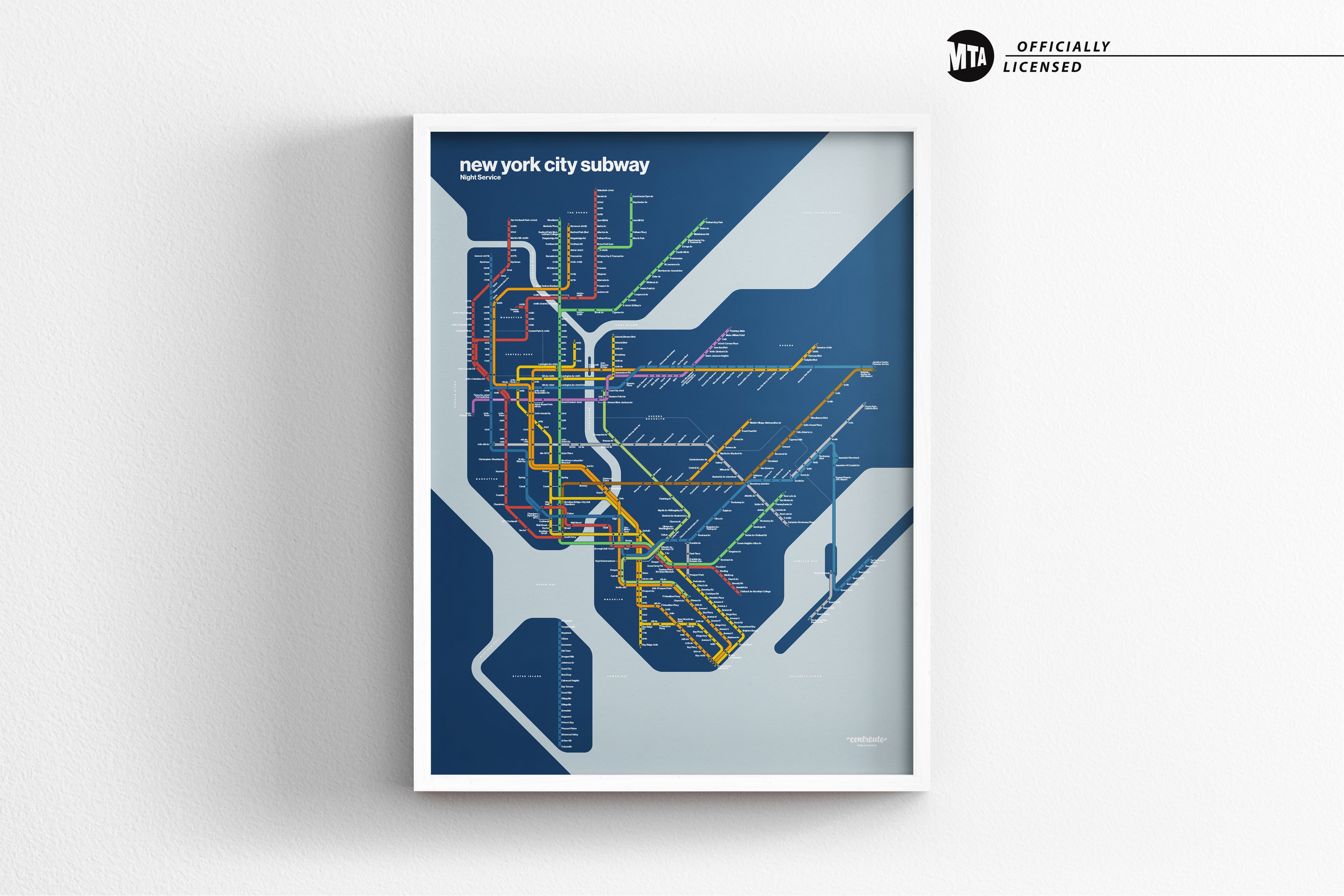 NYC Subway Map / System Map / Night