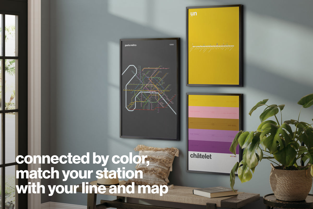 Paris Metro Map – Vertical Dark Mode