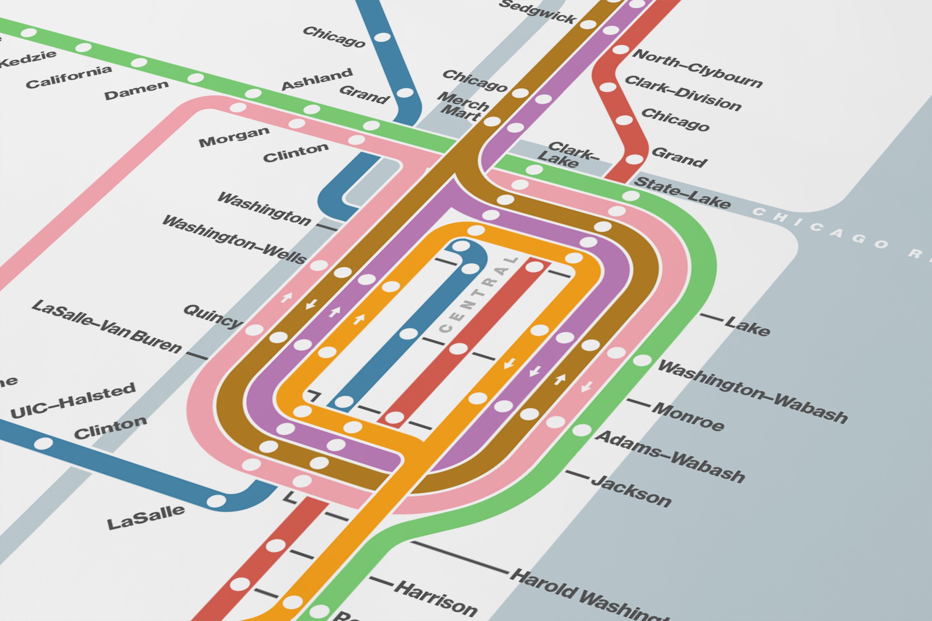 Chicago L / Light Mode System Map